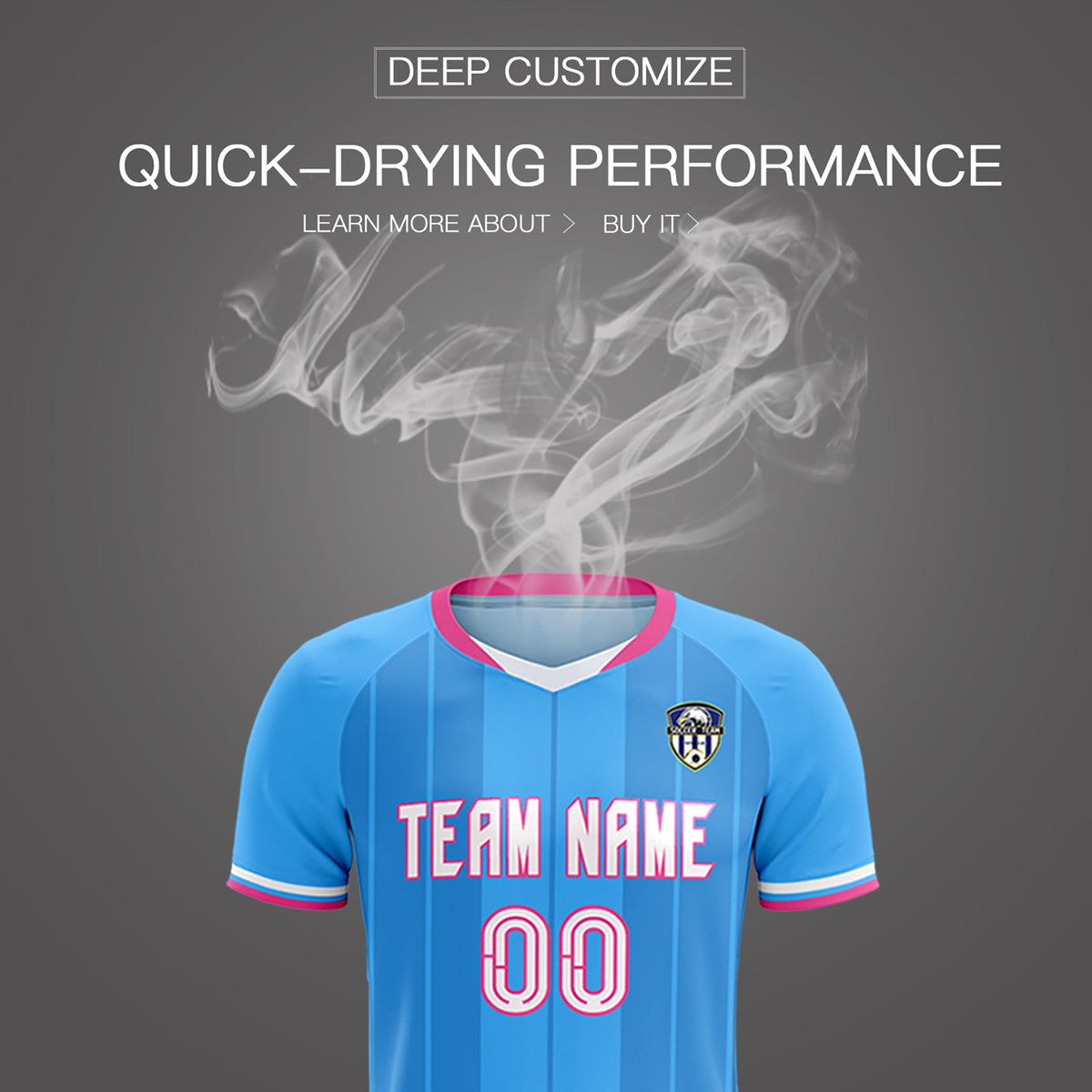 Custom Powder Blue Classic Striped Personalized Soccer Tops/Sets Jersey