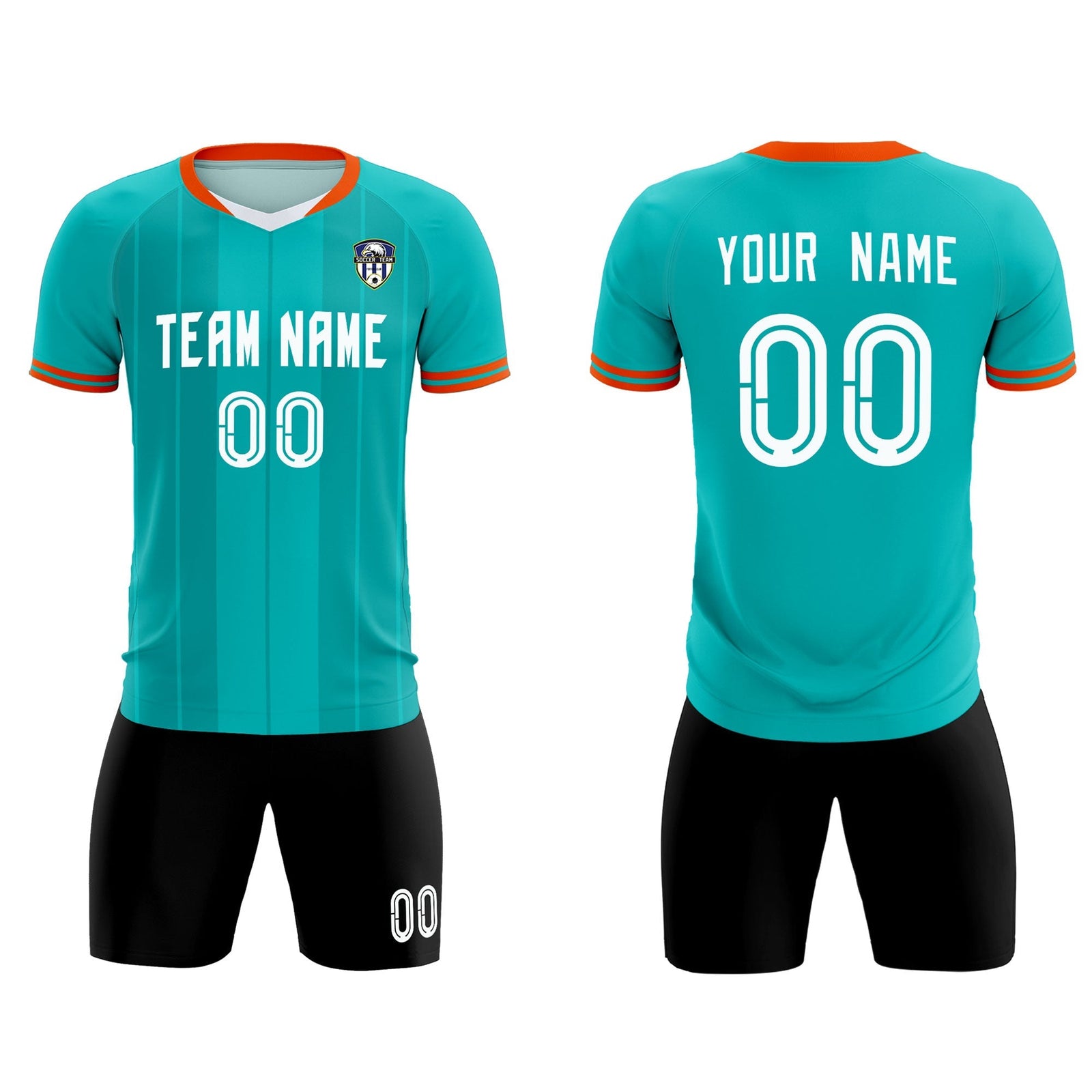 Custom Green Classic Striped Personalized Soccer Tops/Sets Jersey