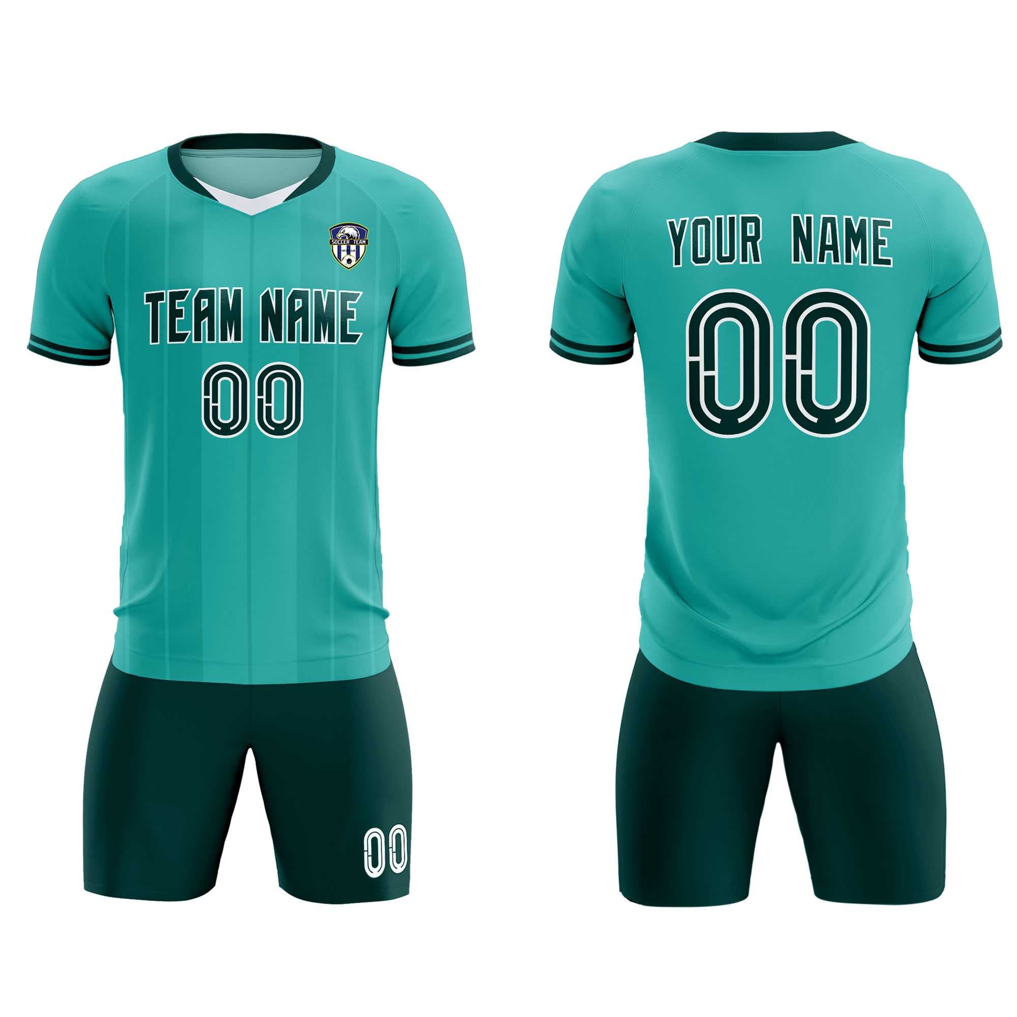 Custom Bright Green Classic Striped Personalized Soccer Tops/Sets Jersey