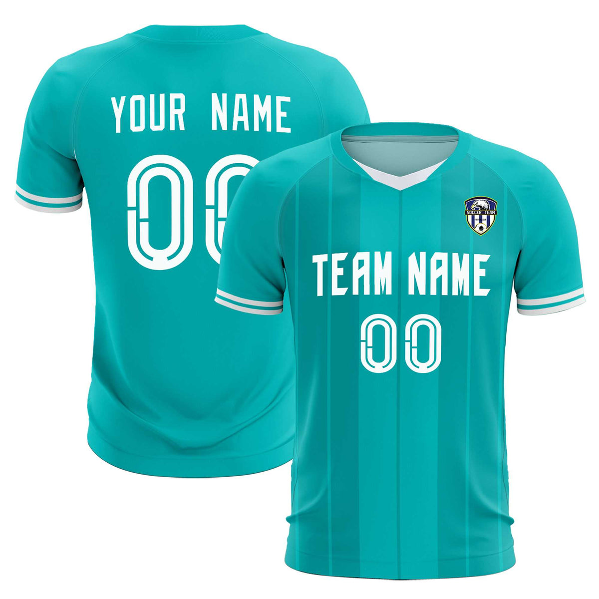 Custom Green Classic Striped Personalized Soccer Tops/Sets Jersey