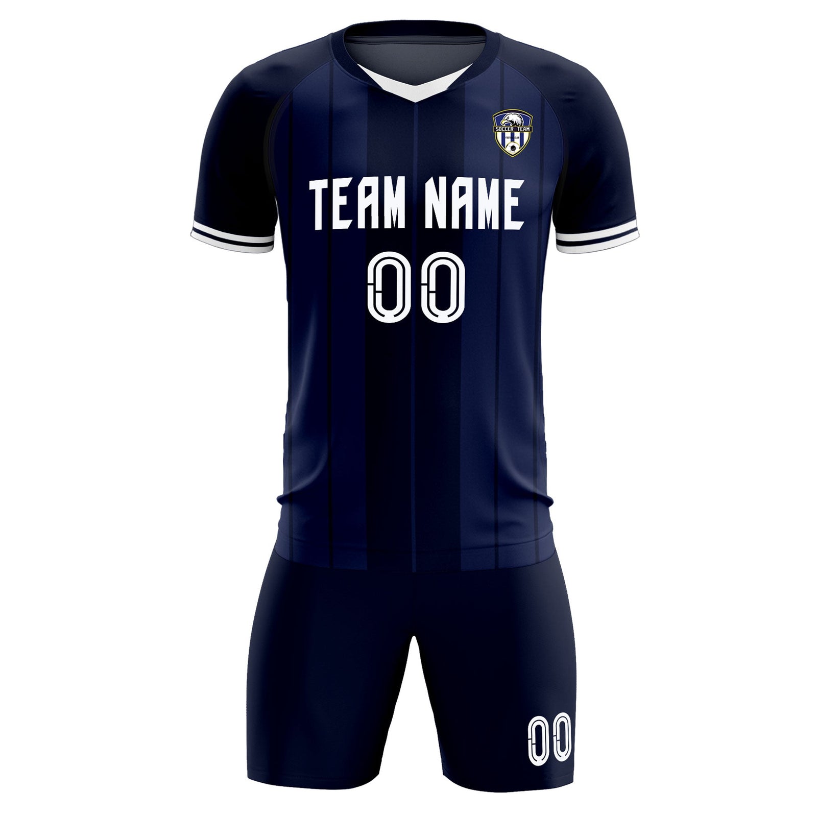 Custom Navy Classic Striped Personalized Soccer Tops/Sets Jersey