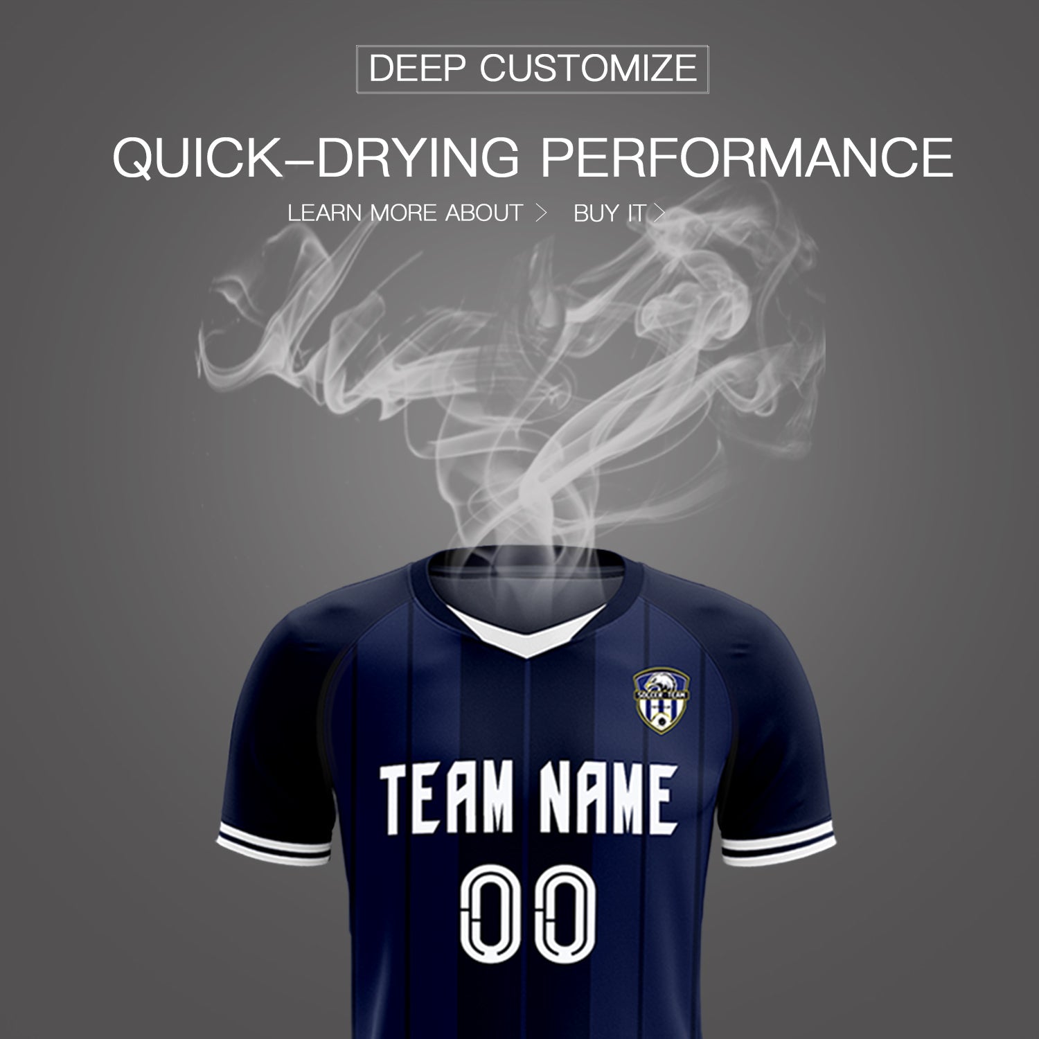Custom Navy Classic Striped Personalized Soccer Tops/Sets Jersey