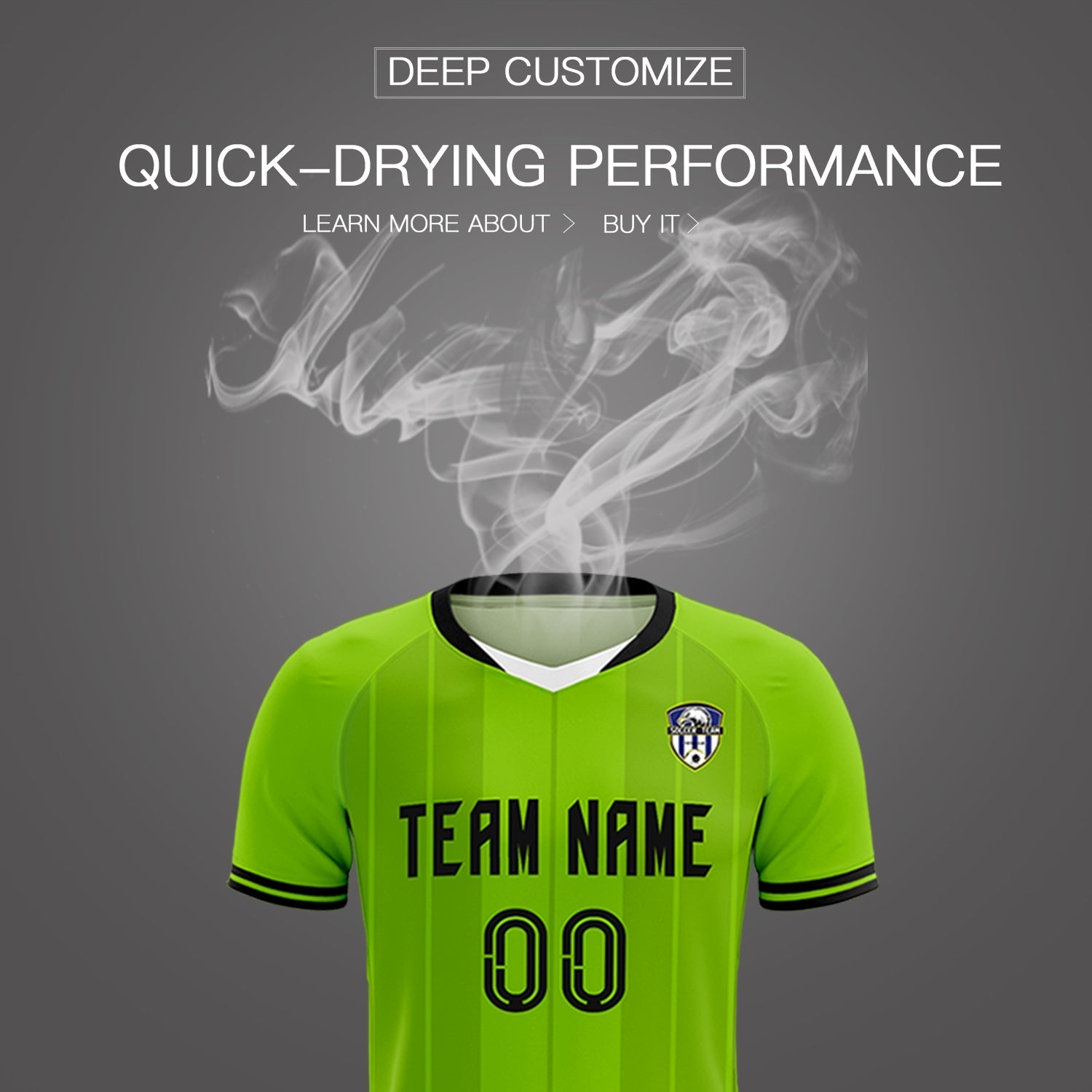 Custom Neon Green Classic Striped Personalized Soccer Tops/Sets Jersey