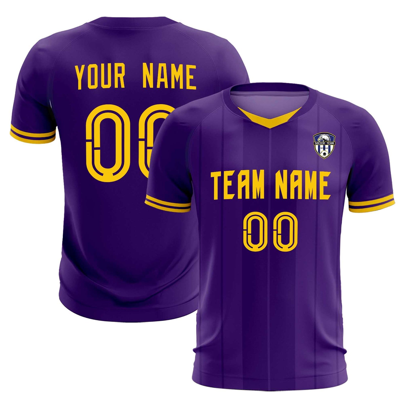Custom Purple Classic Striped Personalized Soccer Tops/Sets Jersey
