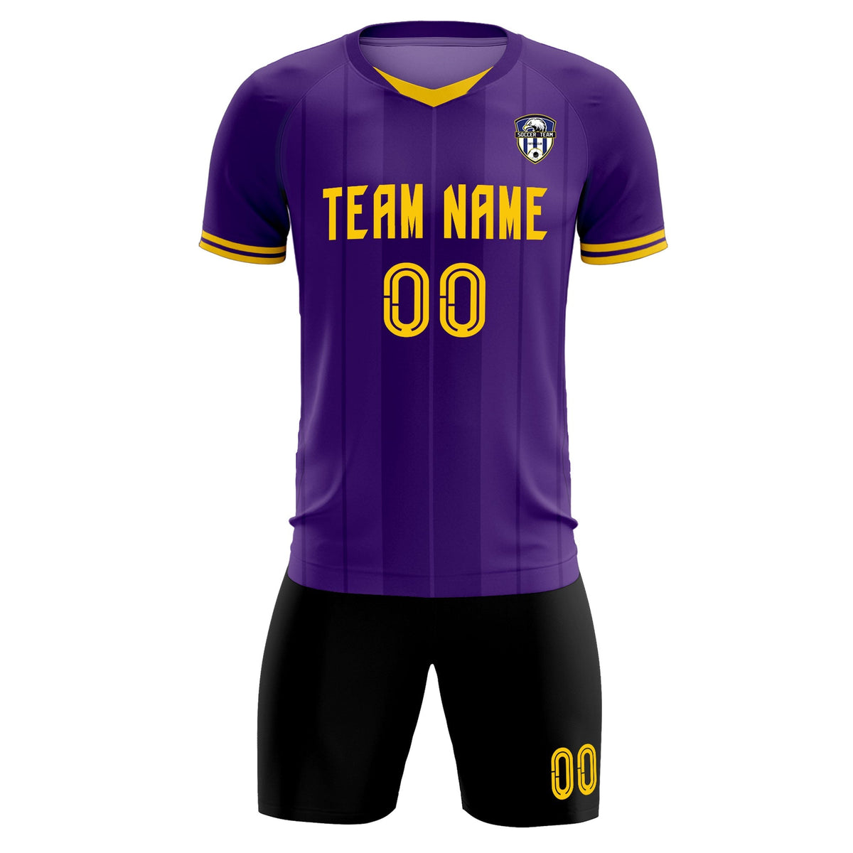 Custom Purple Classic Striped Personalized Soccer Tops/Sets Jersey