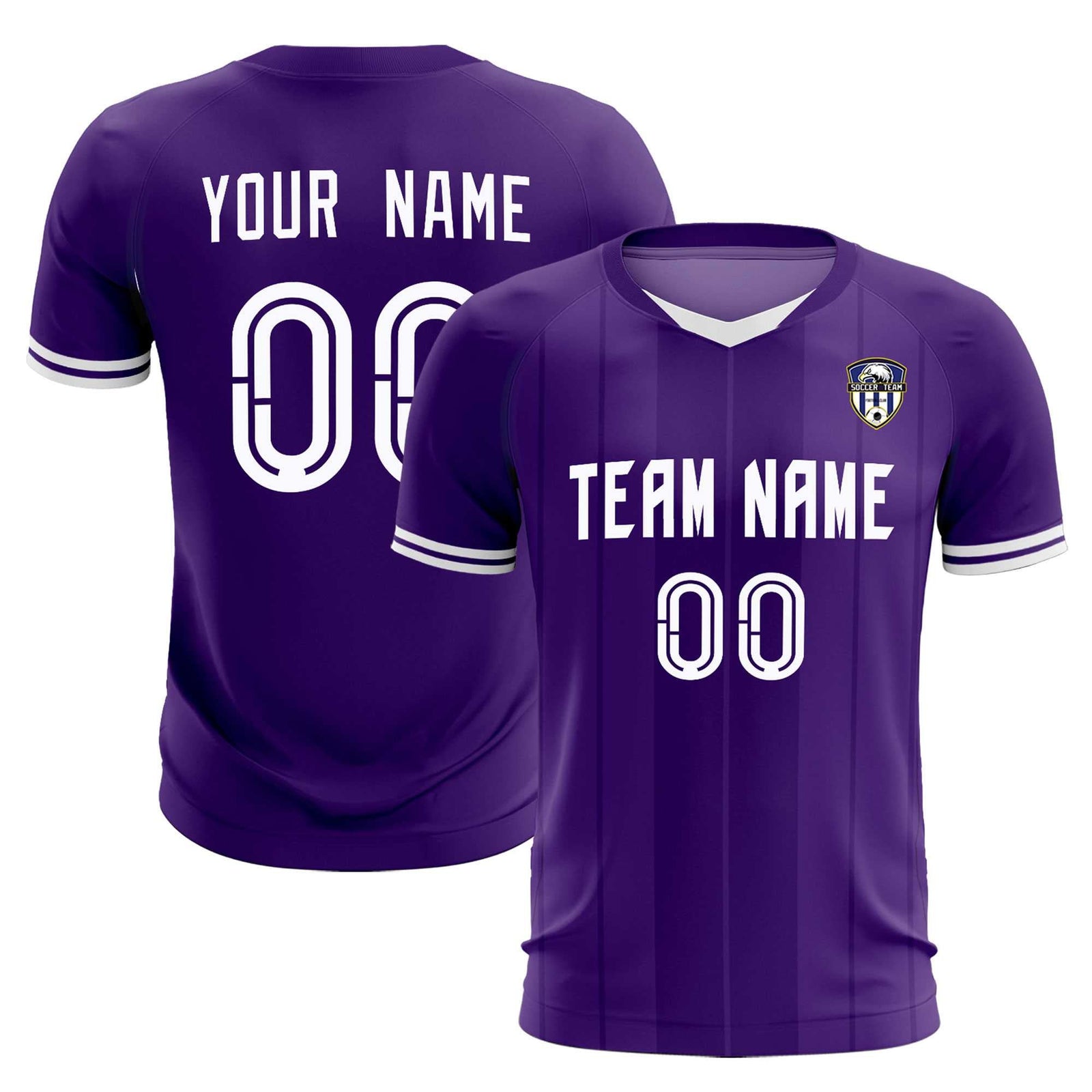 Custom Purple Classic Striped Personalized Soccer Tops/Sets Jersey