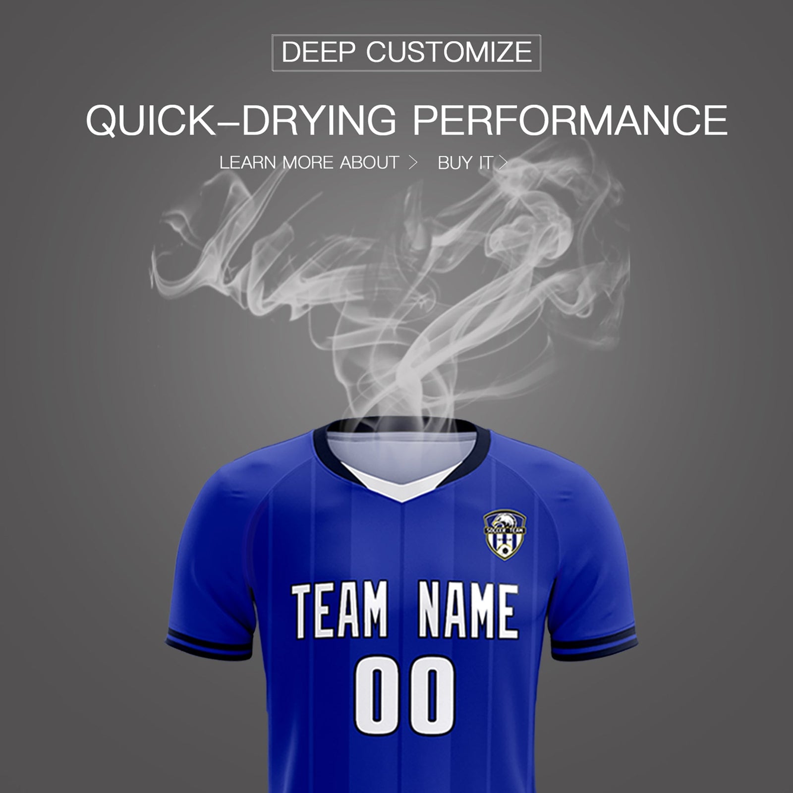 Custom Royal Classic Striped Personalized Soccer Tops/Sets Jersey