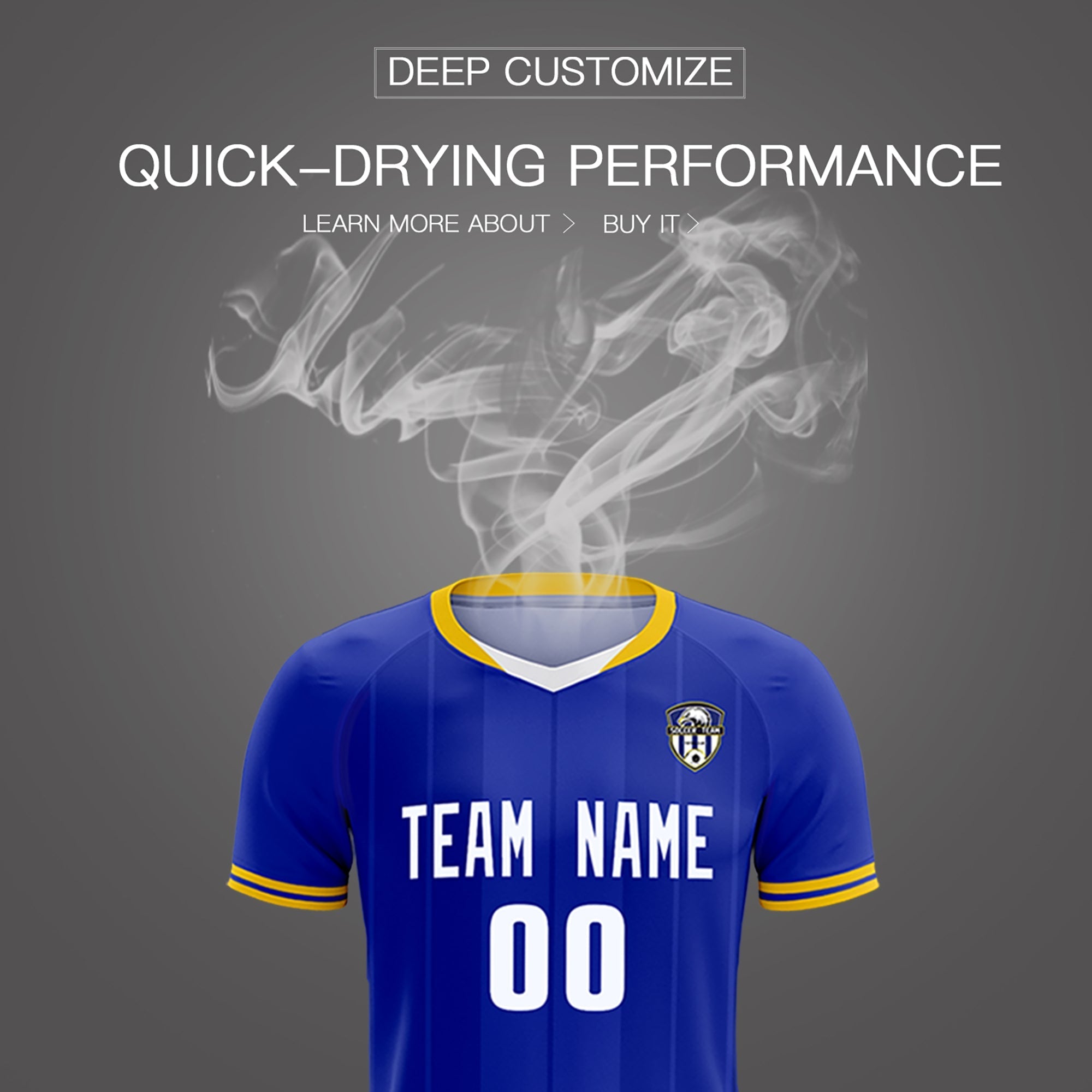 Custom Royal Classic Striped Personalized Soccer Tops/Sets Jersey