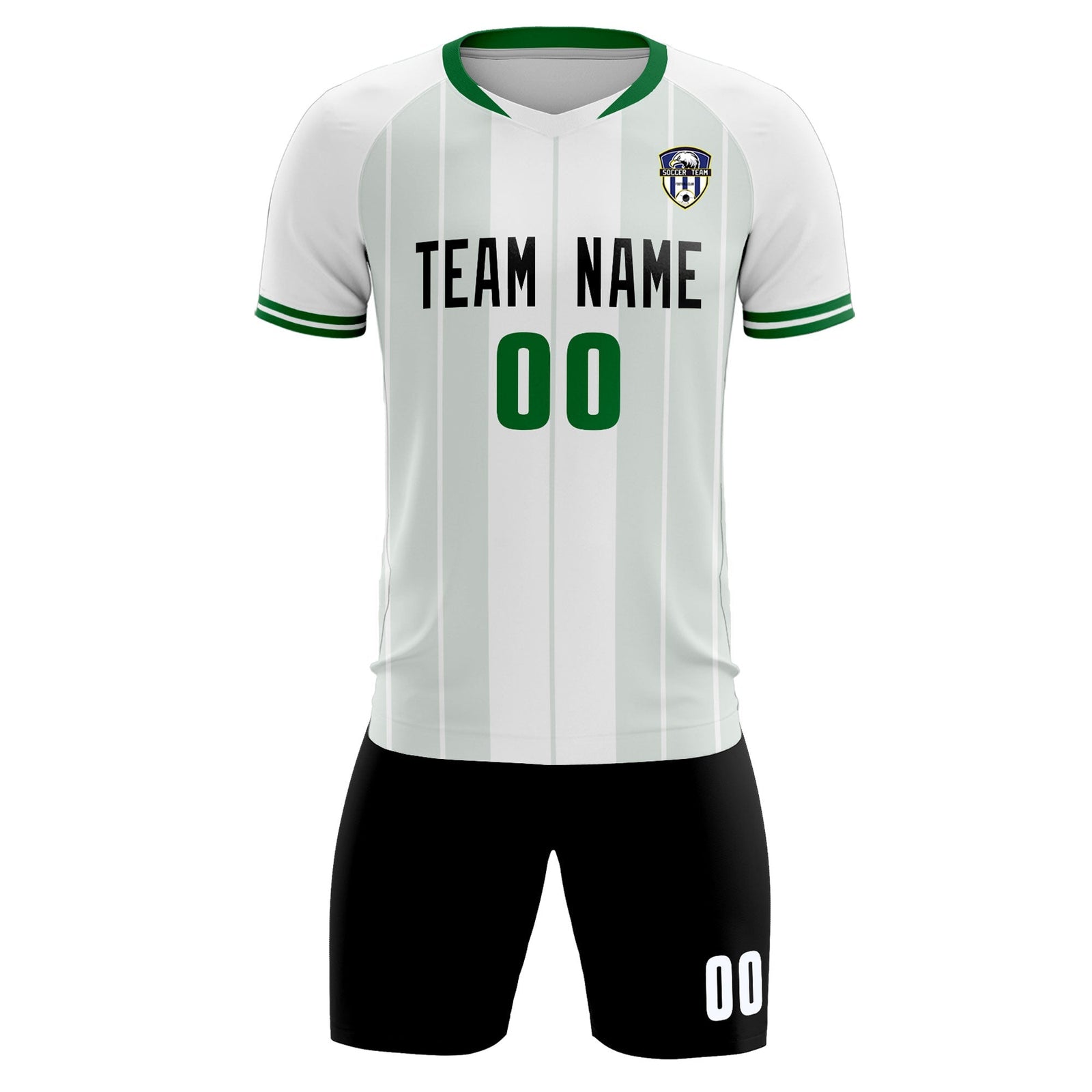 Custom White Classic Striped Personalized Soccer Tops/Sets Jersey