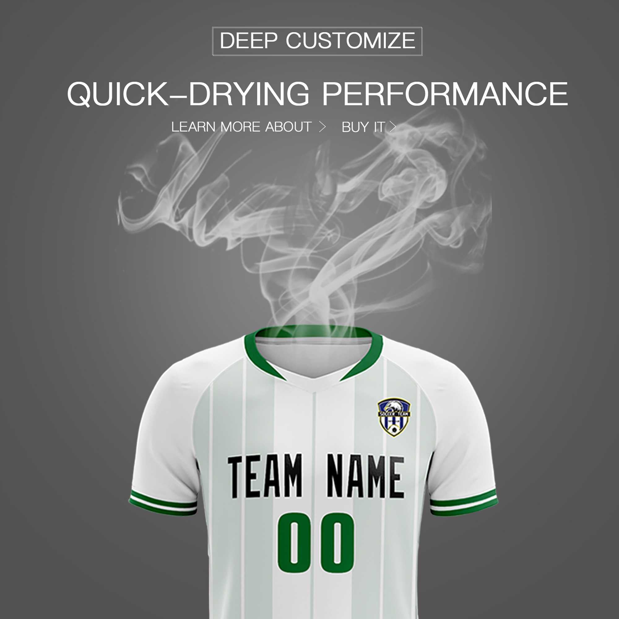 Custom White Classic Striped Personalized Soccer Tops/Sets Jersey