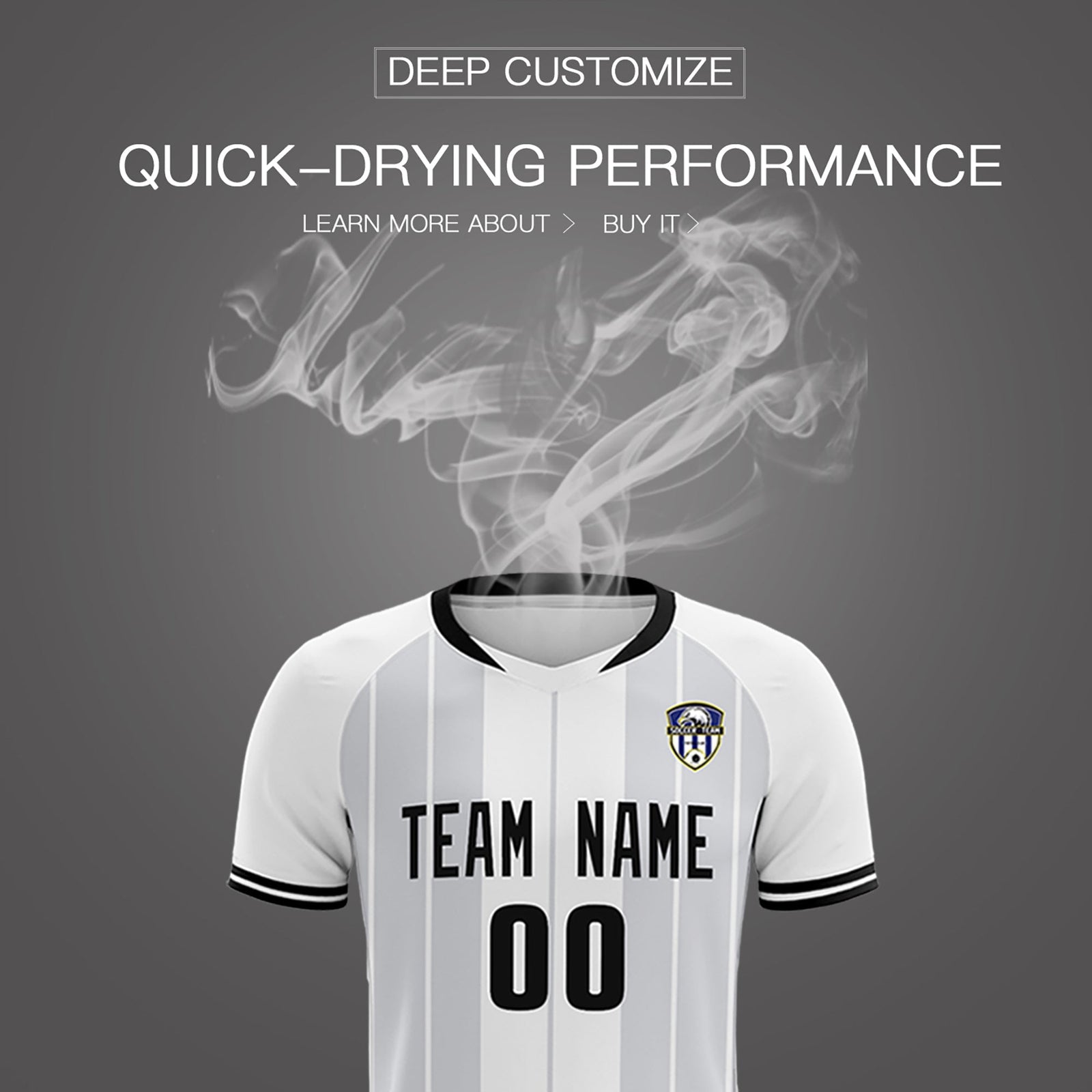 Custom White Classic Striped Personalized Soccer Tops/Sets Jersey