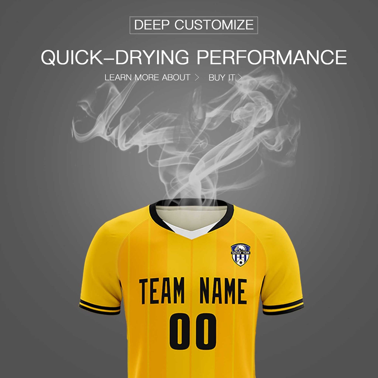 Custom Gold Classic Striped Personalized Soccer Tops/Sets Jersey