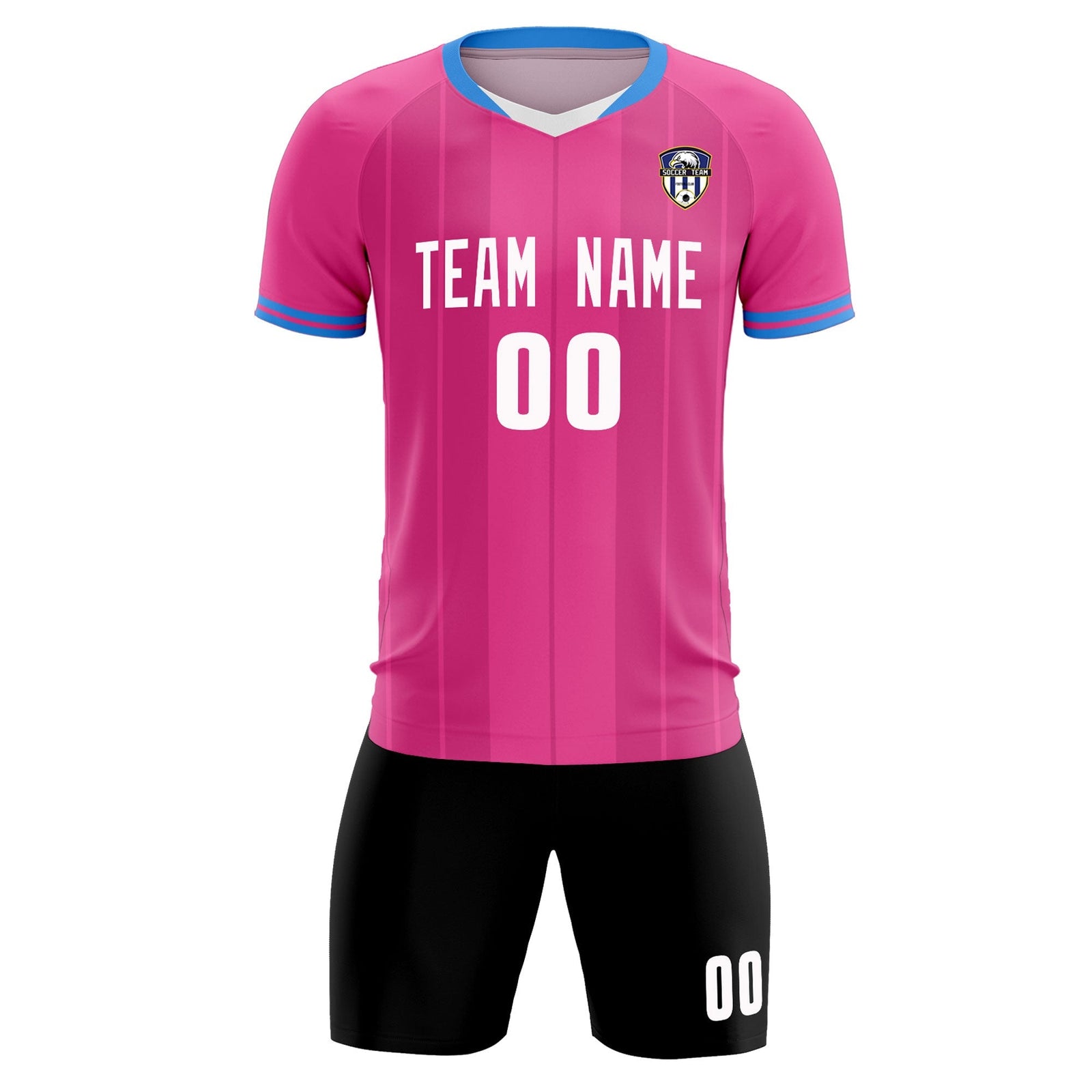 Custom Pink Classic Striped Personalized Soccer Tops/Sets Jersey