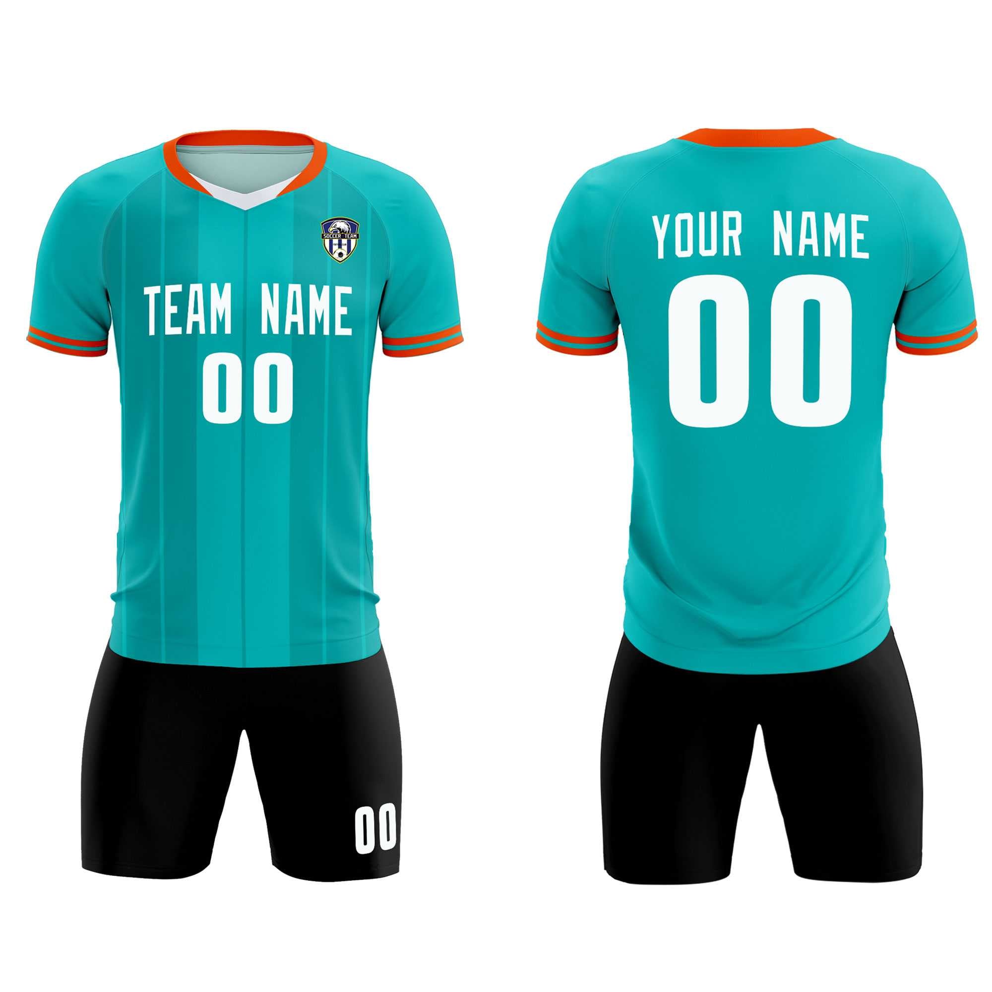 Custom Green Classic Striped Personalized Soccer Tops/Sets Jersey