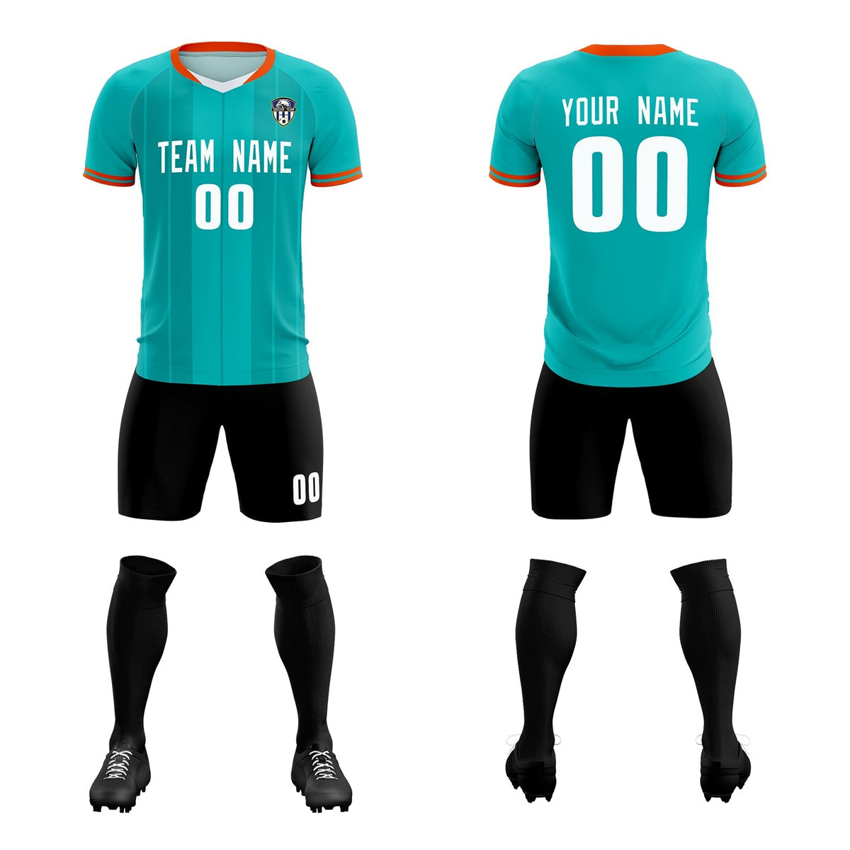 Custom Green Classic Striped Personalized Soccer Tops/Sets Jersey