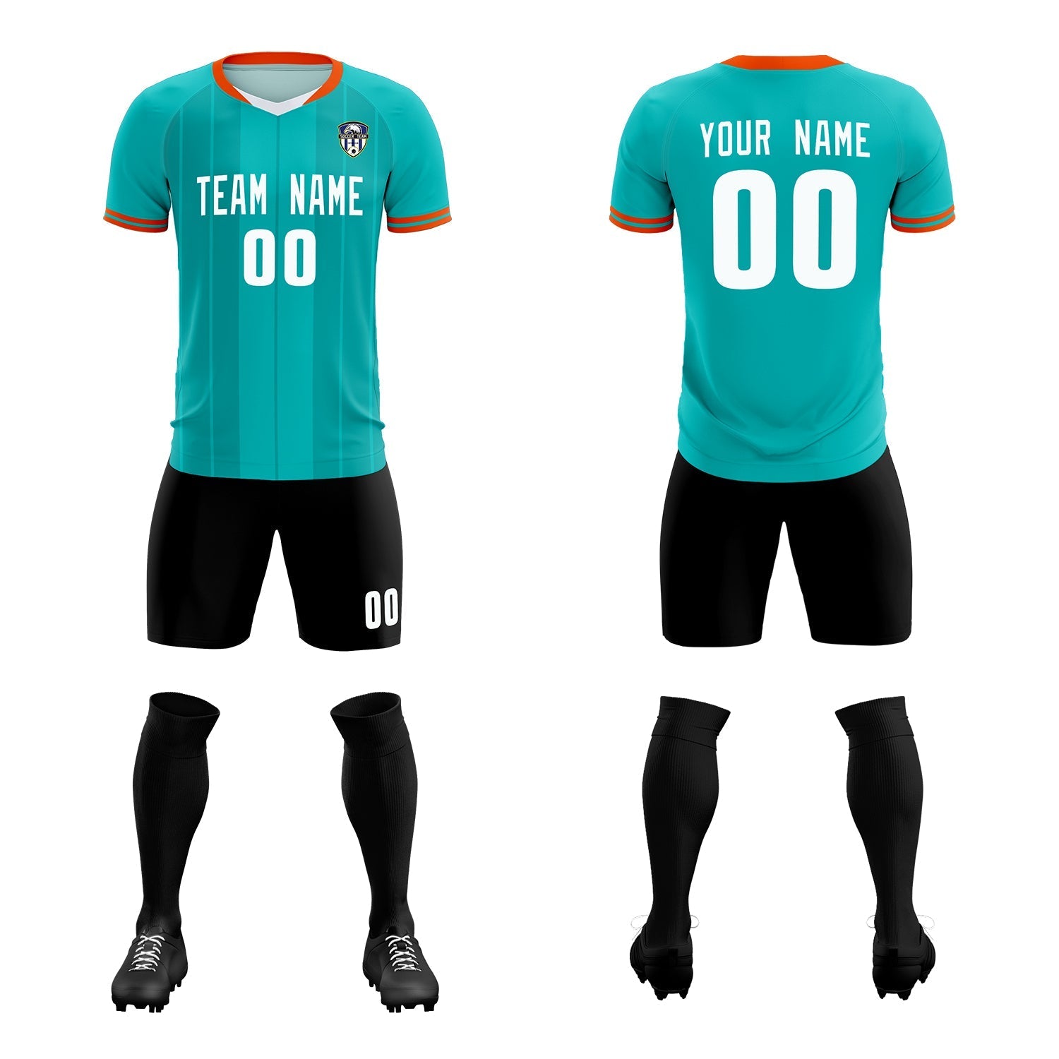 Custom Green Classic Striped Personalized Soccer Tops/Sets Jersey