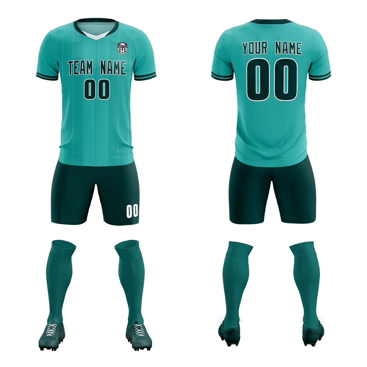 Custom Bright Green Classic Striped Personalized Soccer Tops/Sets Jersey