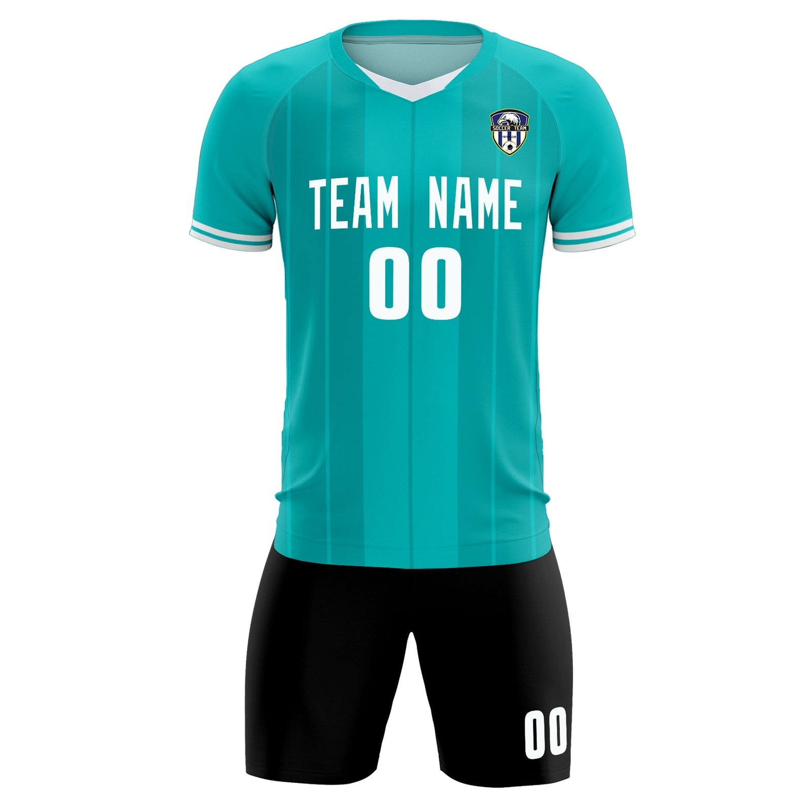 Custom Green Classic Striped Personalized Soccer Tops/Sets Jersey