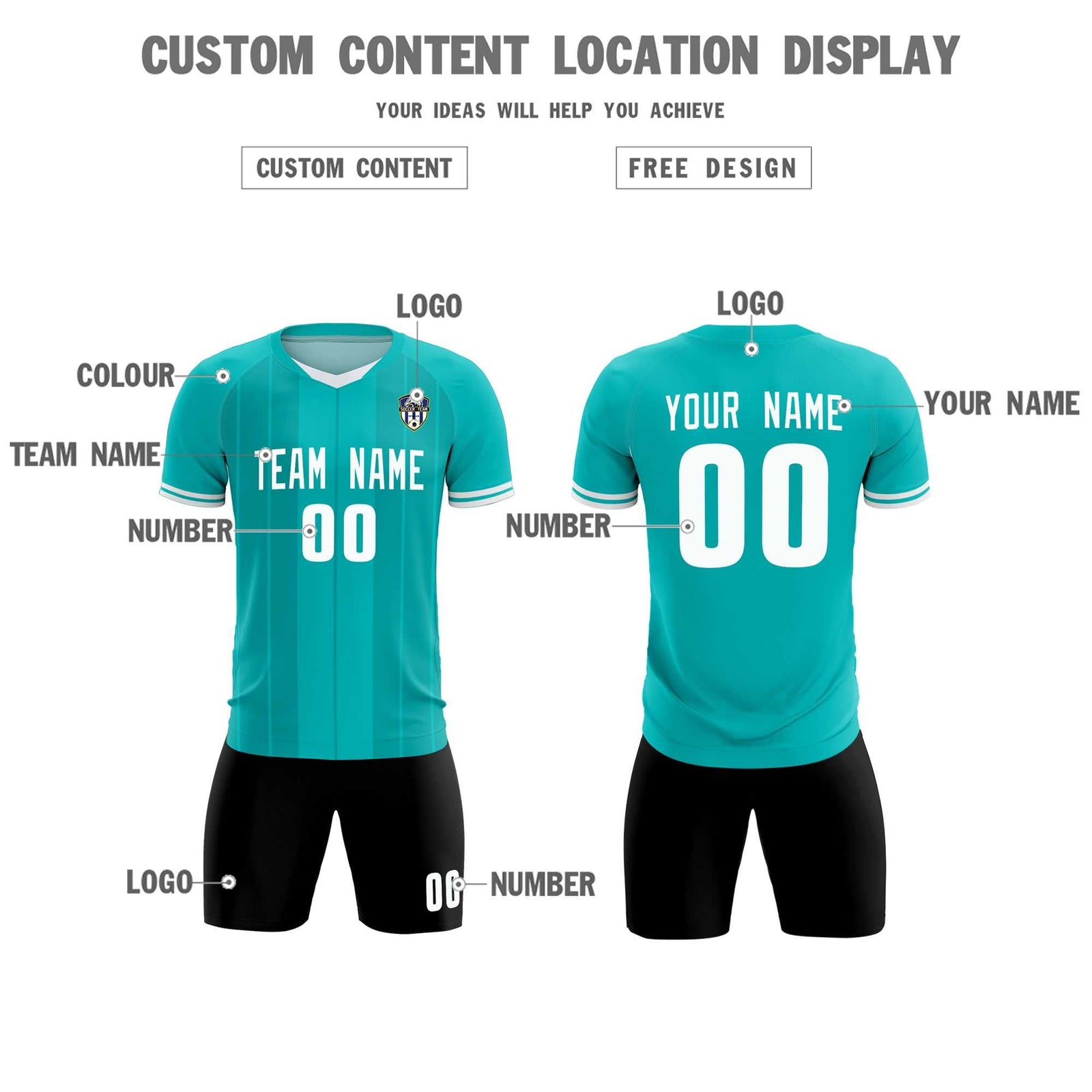 Custom Green Classic Striped Personalized Soccer Tops/Sets Jersey