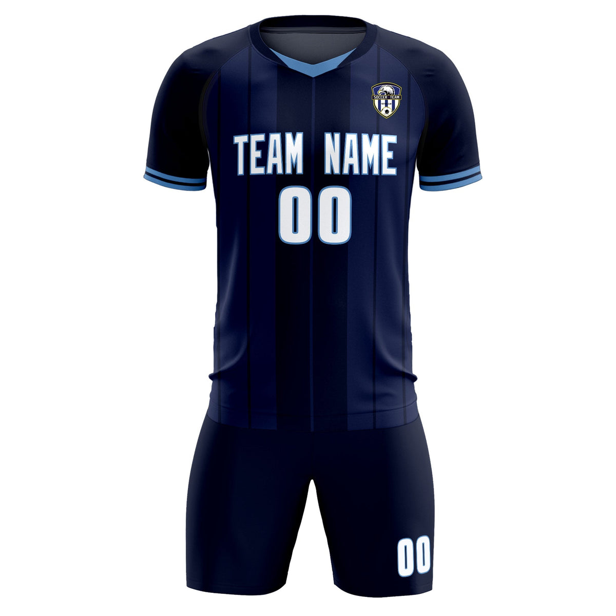 Custom Navy Classic Striped Personalized Soccer Tops/Sets Jersey