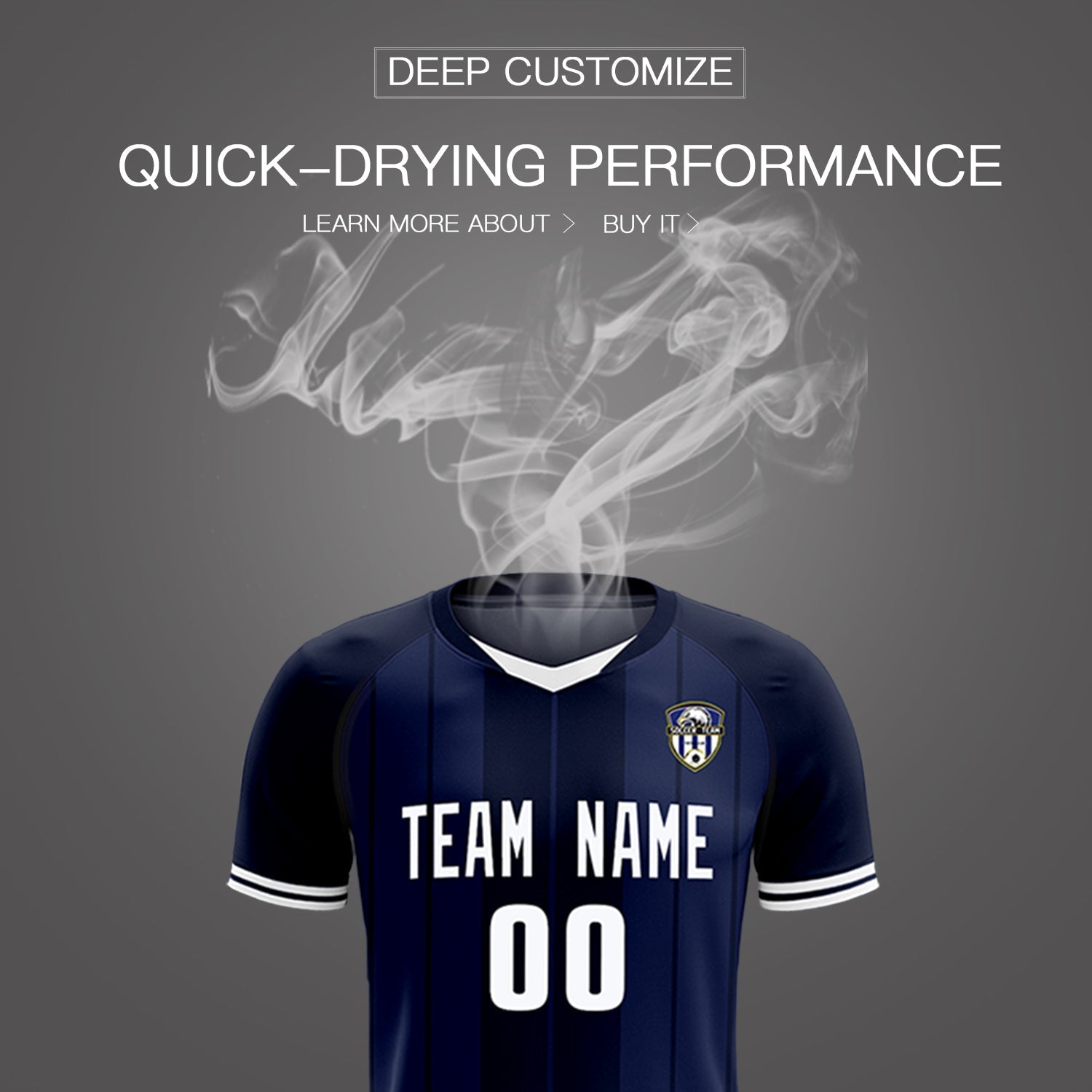 Custom Navy Classic Striped Personalized Soccer Tops/Sets Jersey