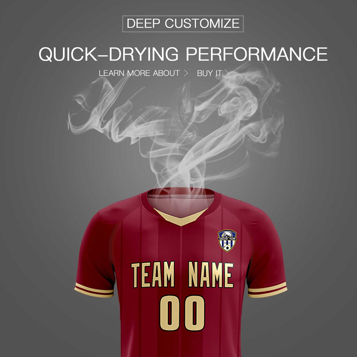 Custom Crimson Classic Striped Personalized Soccer Tops/Sets Jersey