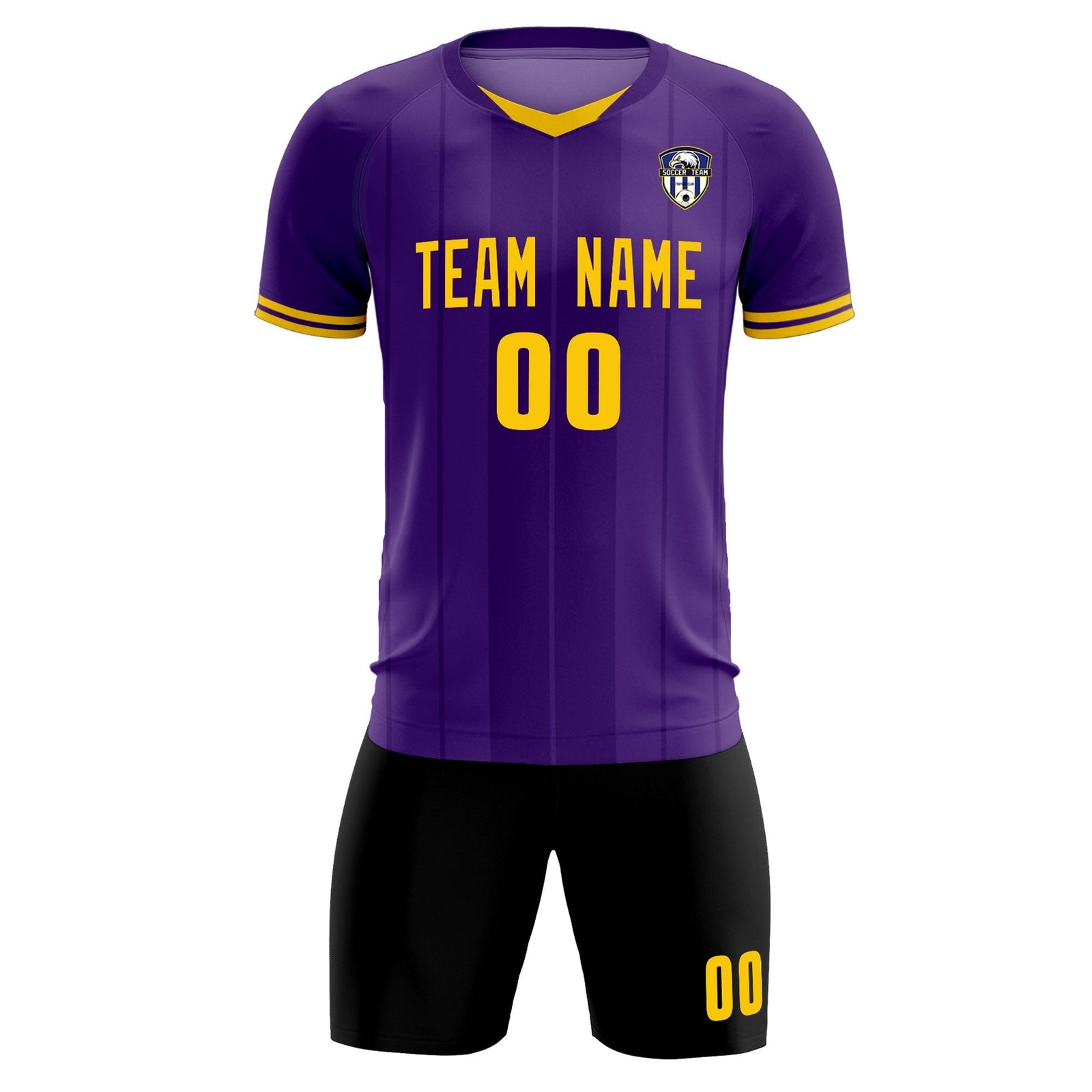 Custom Purple Classic Striped Personalized Soccer Tops/Sets Jersey