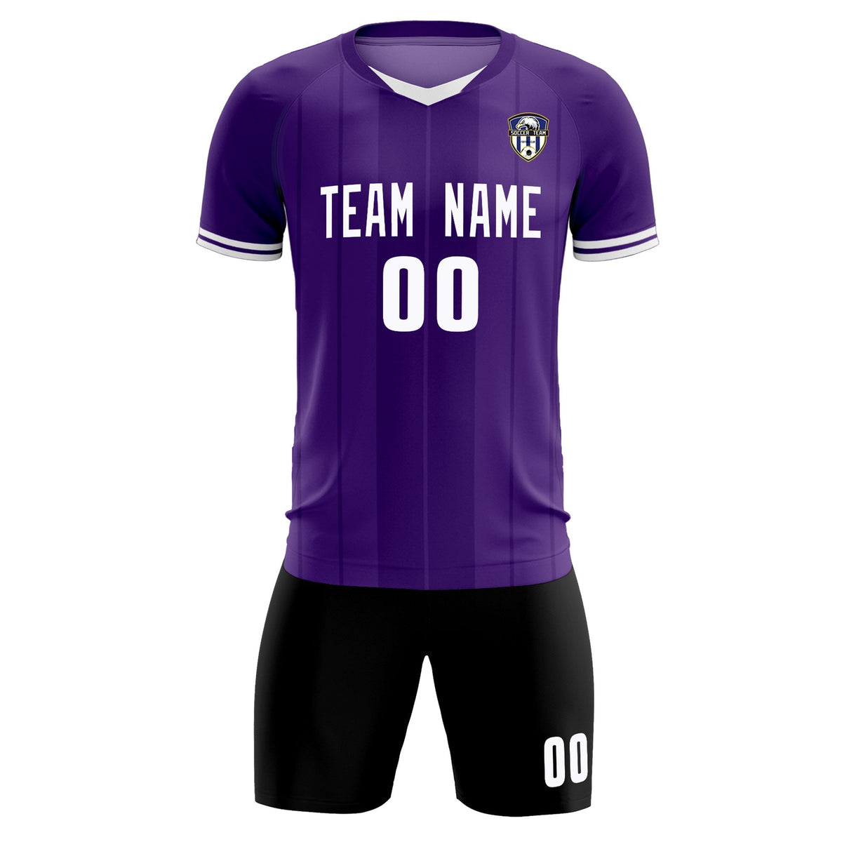 Custom Purple Classic Striped Personalized Soccer Tops/Sets Jersey
