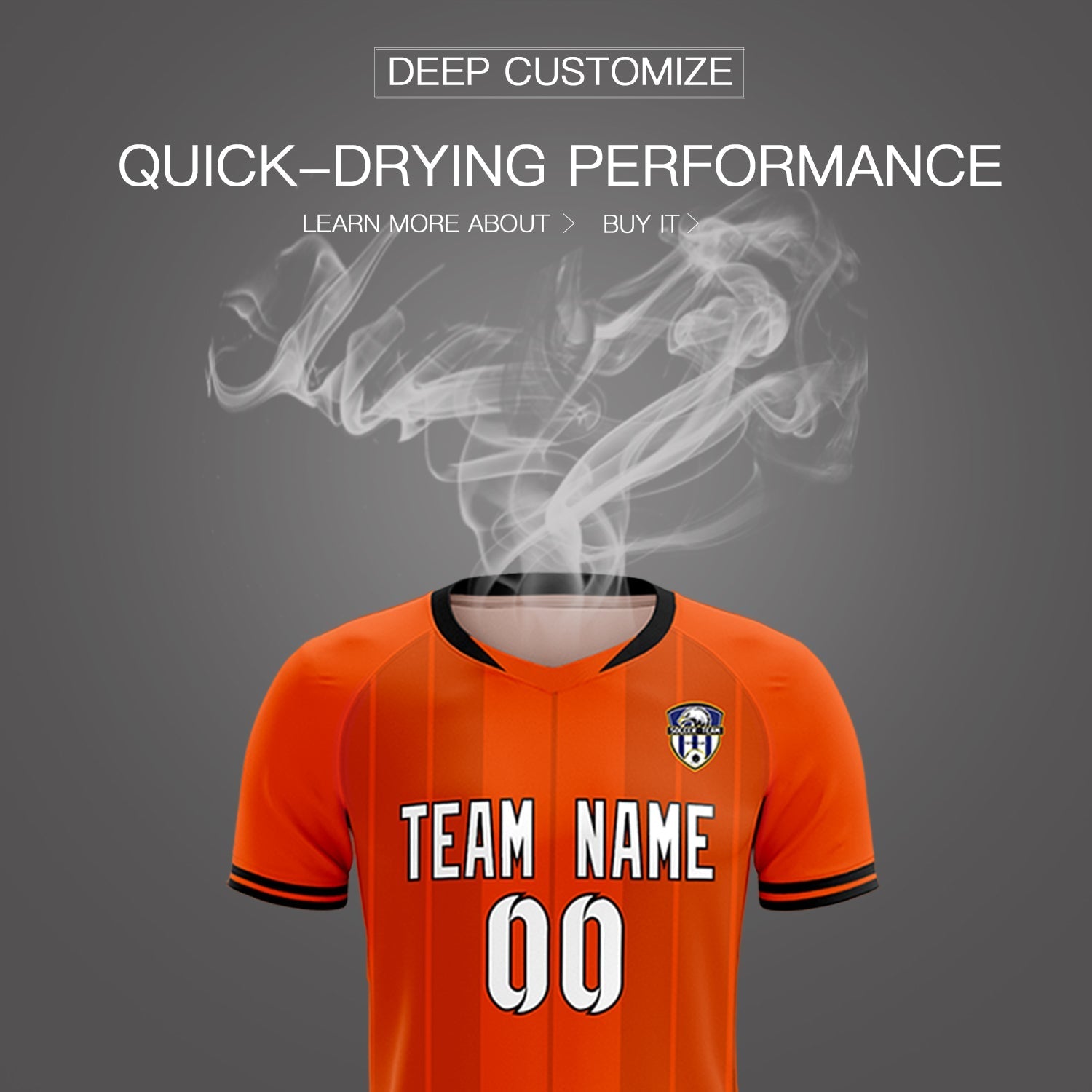 Custom Orange Classic Striped Personalized Soccer Tops/Sets Jersey