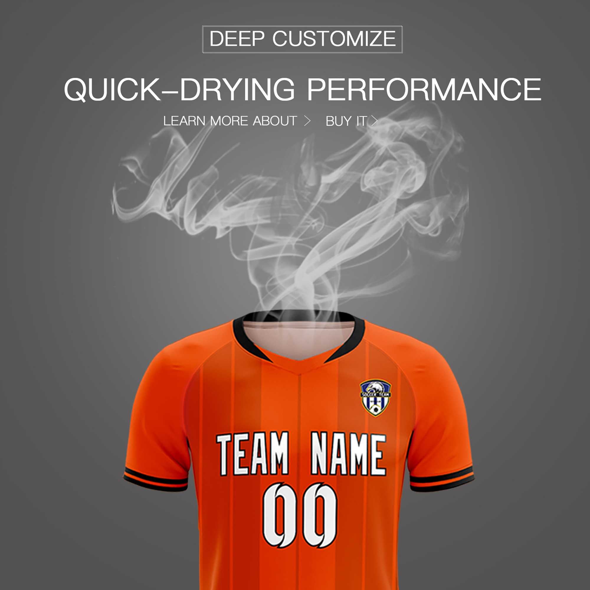 Custom Orange Classic Striped Personalized Soccer Tops/Sets Jersey