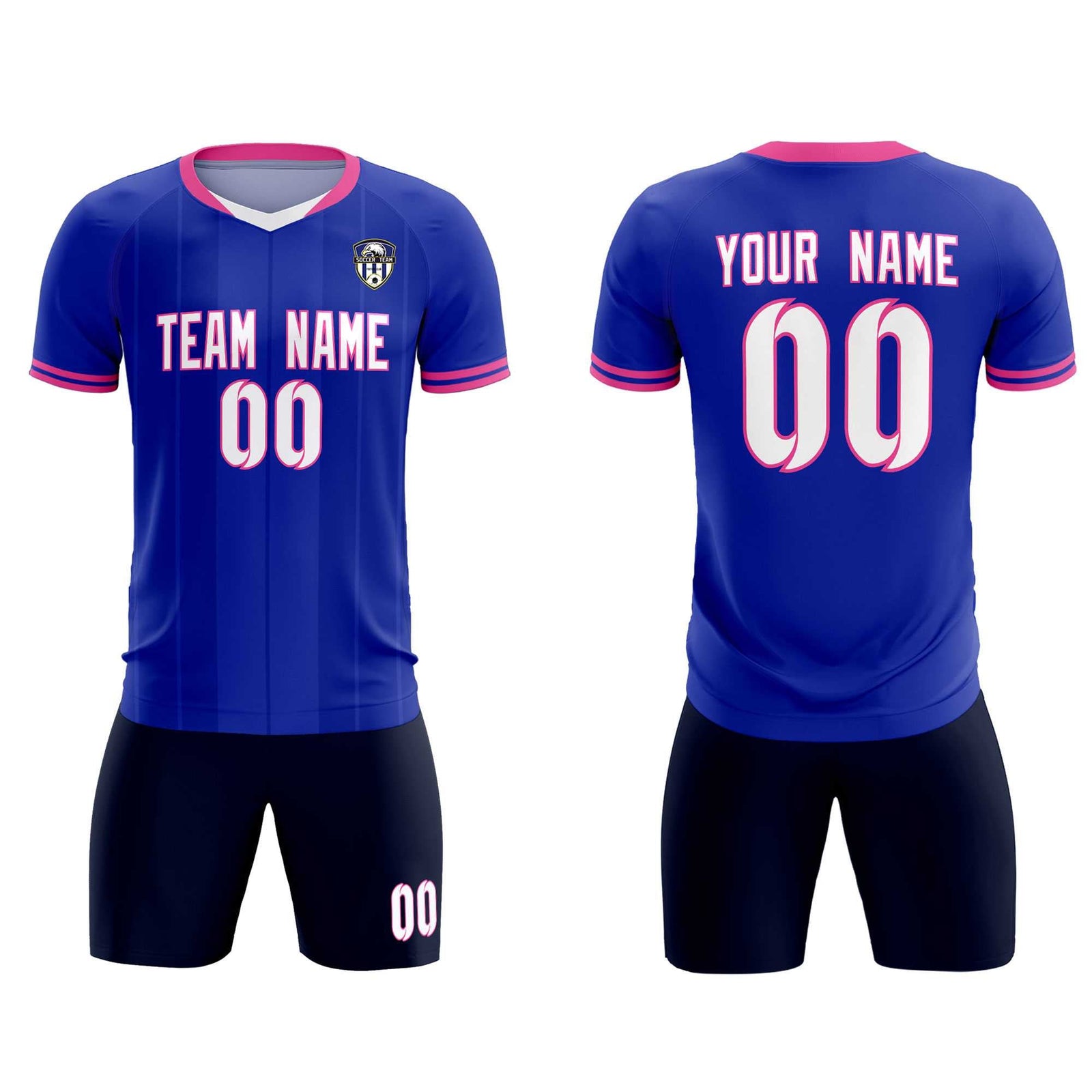 Custom Royal Classic Striped Personalized Soccer Tops/Sets Jersey