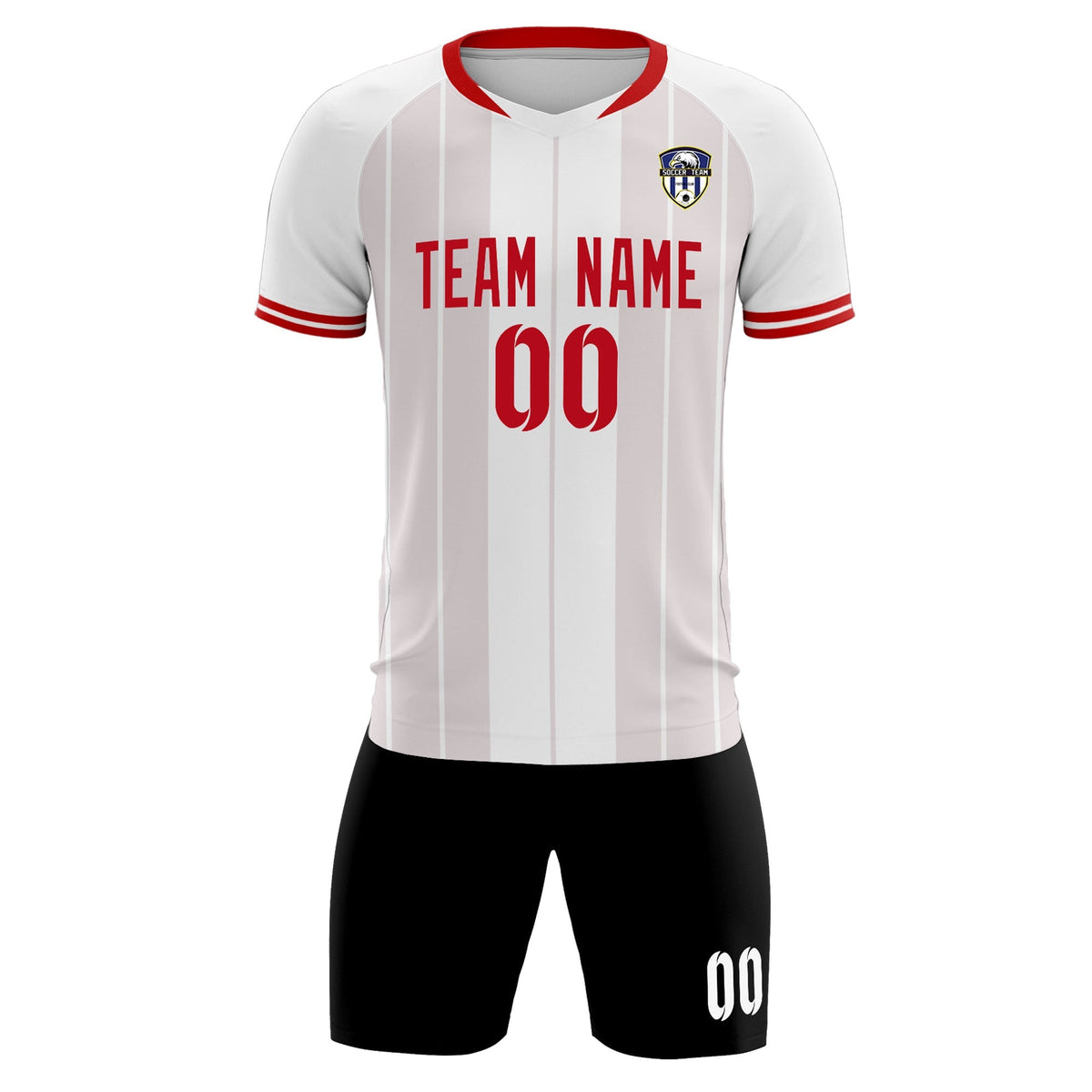 Custom White Classic Striped Personalized Soccer Tops/Sets Jersey