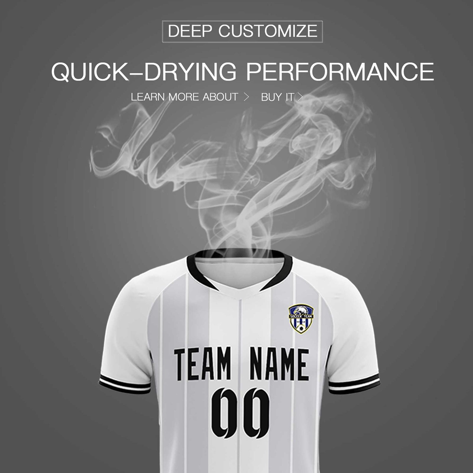 Custom White Classic Striped Personalized Soccer Tops/Sets Jersey