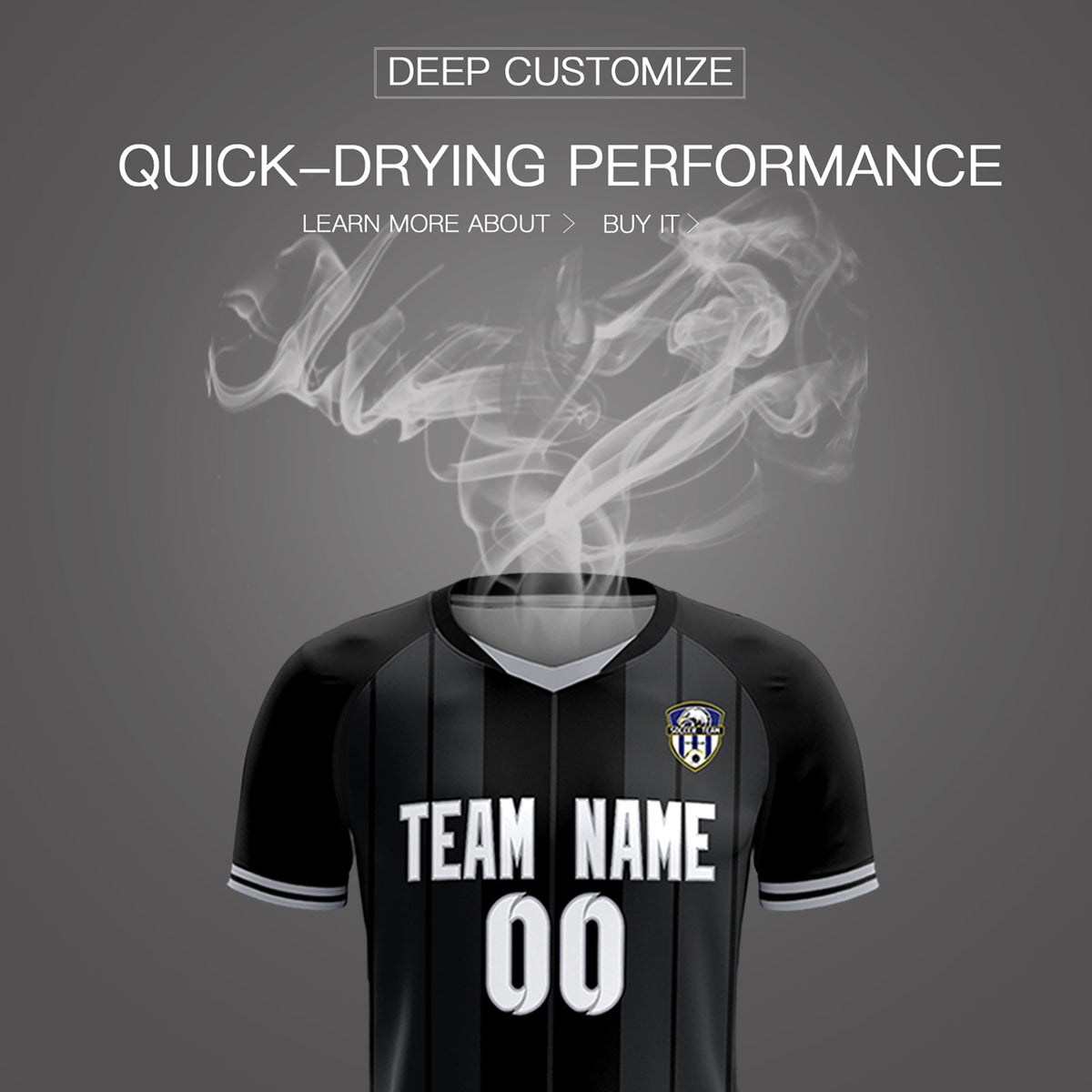 Custom Black Classic Striped Personalized Soccer Tops/Sets Jersey