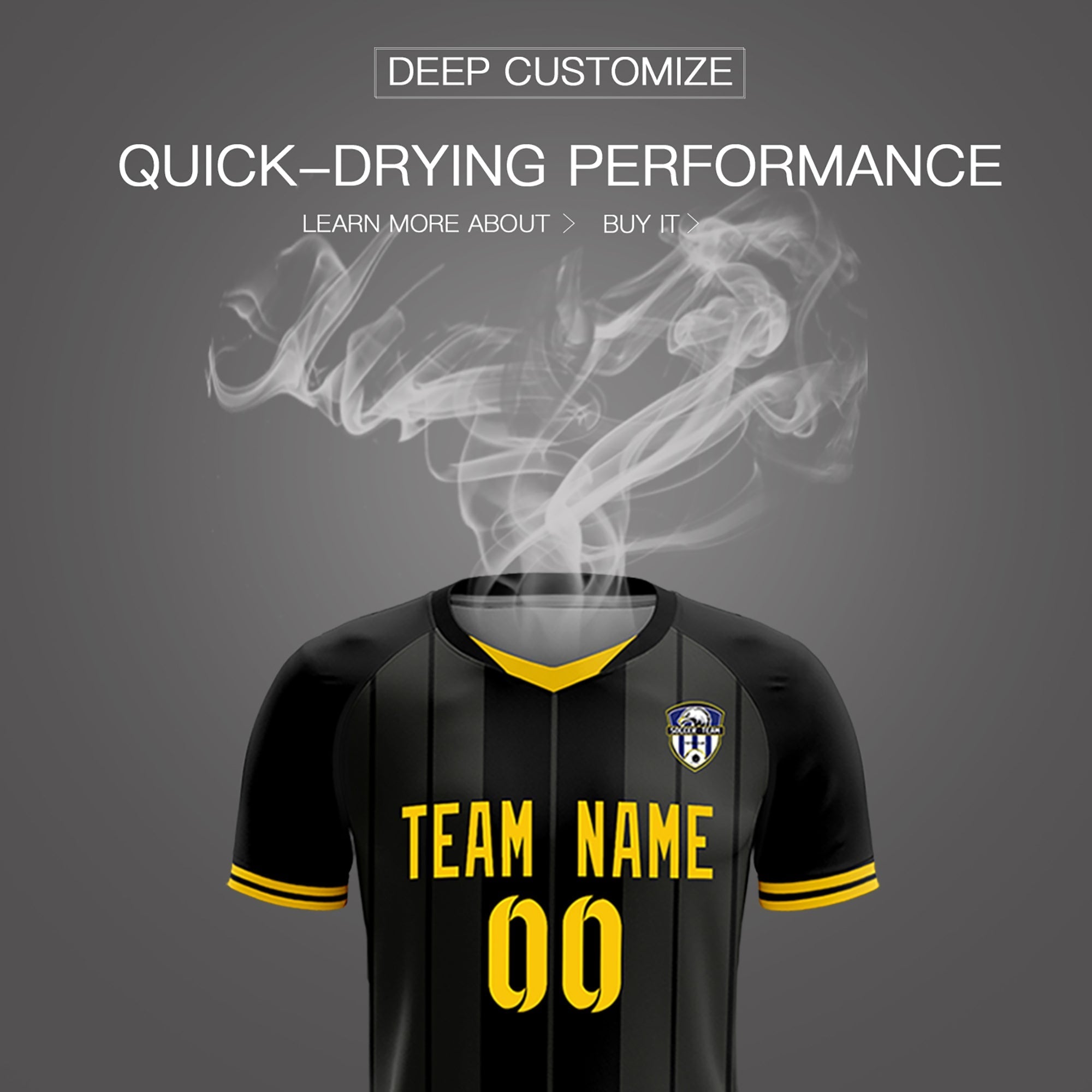 Custom Black Classic Striped Personalized Soccer Tops/Sets Jersey
