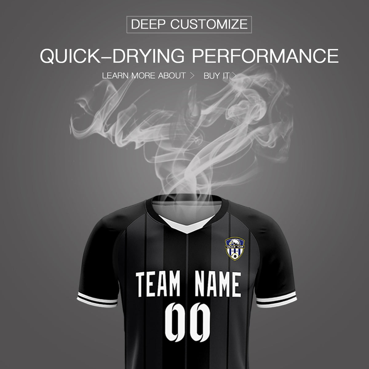 Custom Black Classic Striped Personalized Soccer Tops/Sets Jersey