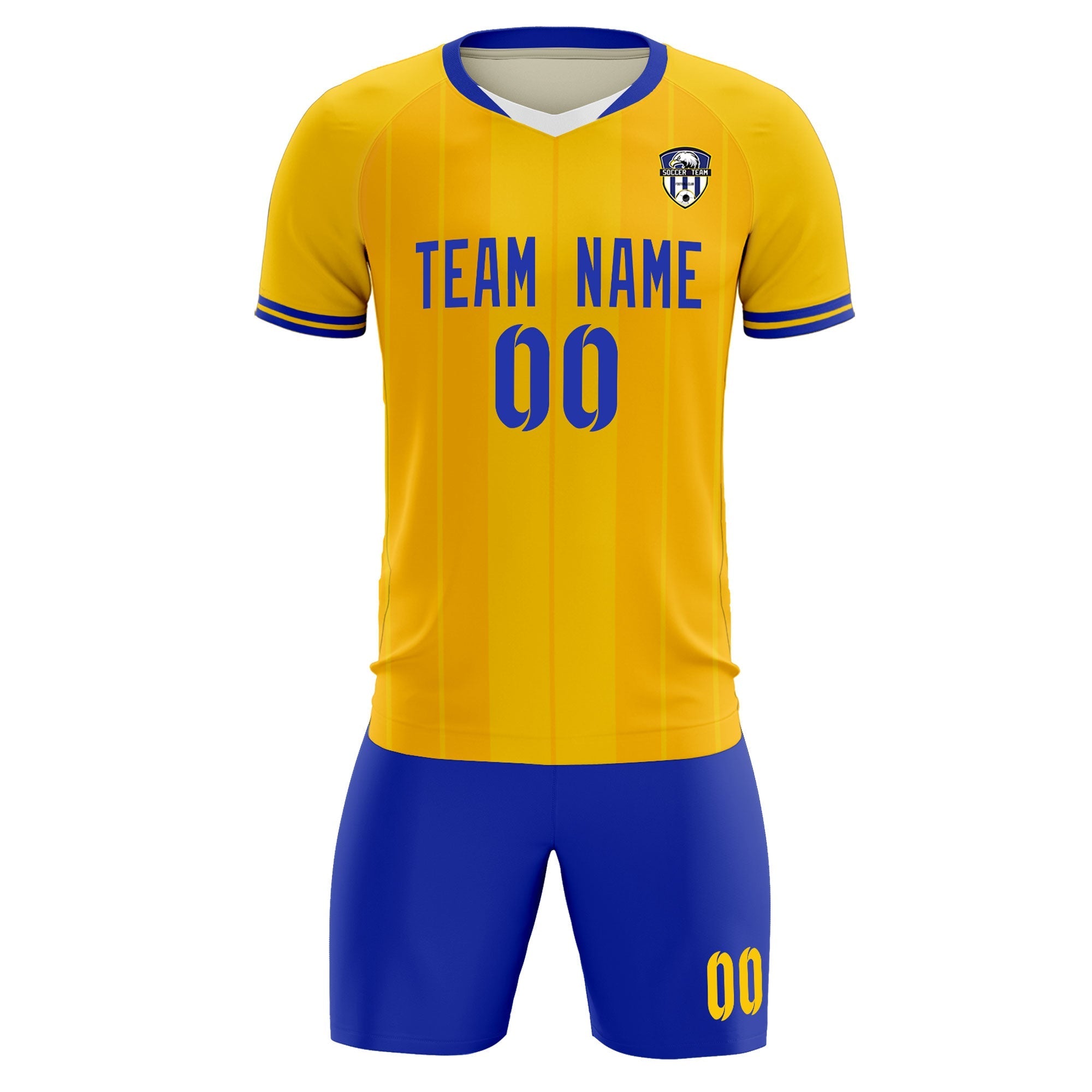 Custom Gold Classic Striped Personalized Soccer Tops/Sets Jersey