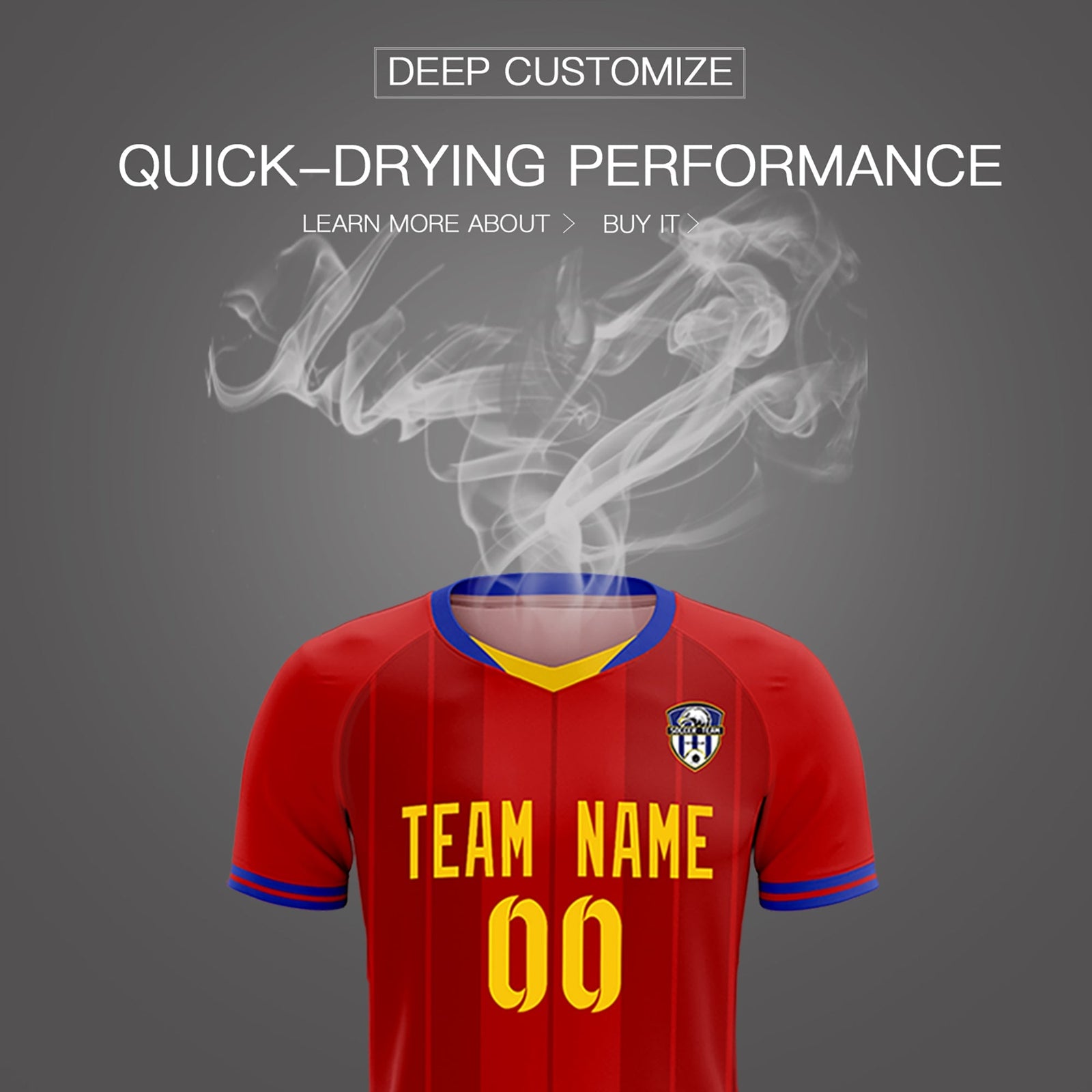 Custom Red Classic Striped Personalized Soccer Tops/Sets Jersey