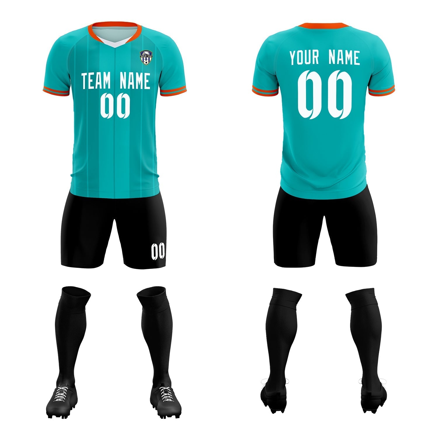 Custom Green Classic Striped Personalized Soccer Tops/Sets Jersey