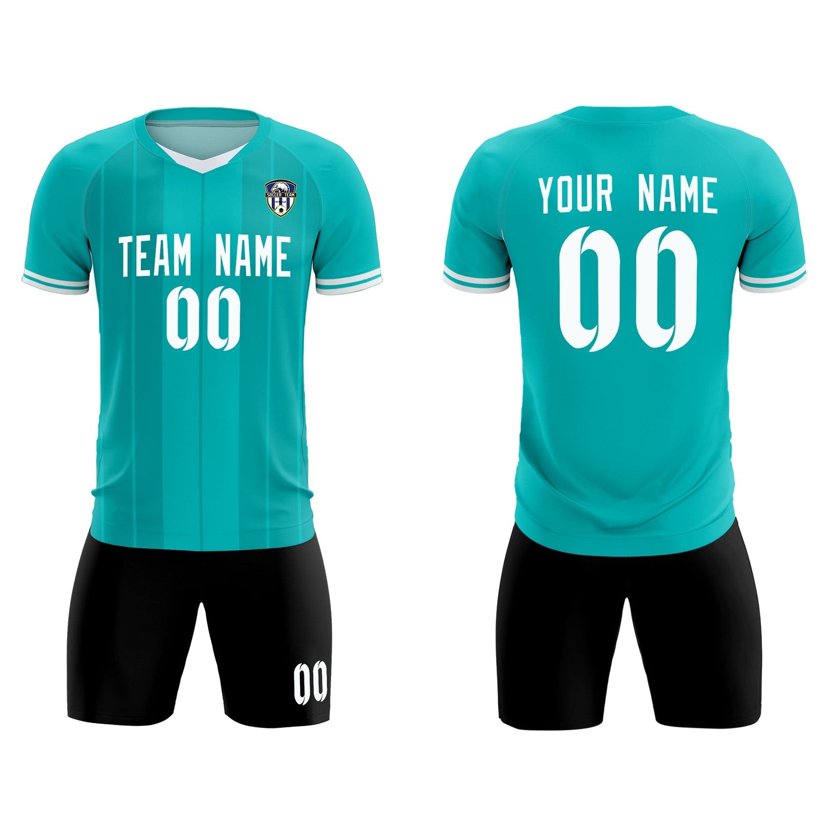 Custom Green Classic Striped Personalized Soccer Tops/Sets Jersey