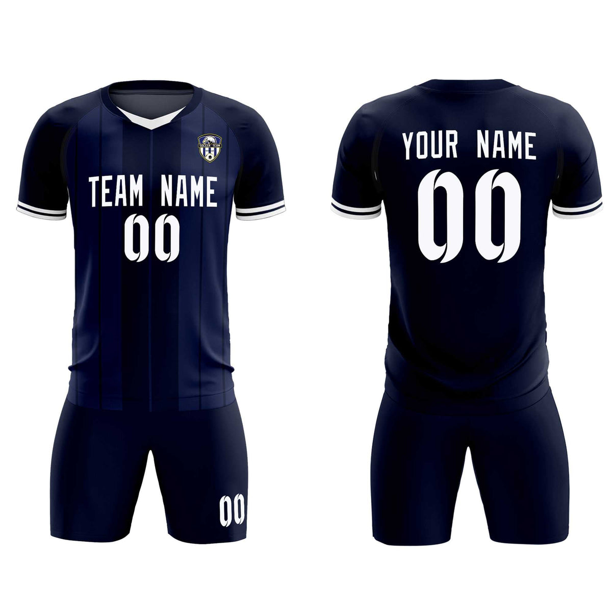 Custom Navy Classic Striped Personalized Soccer Tops/Sets Jersey