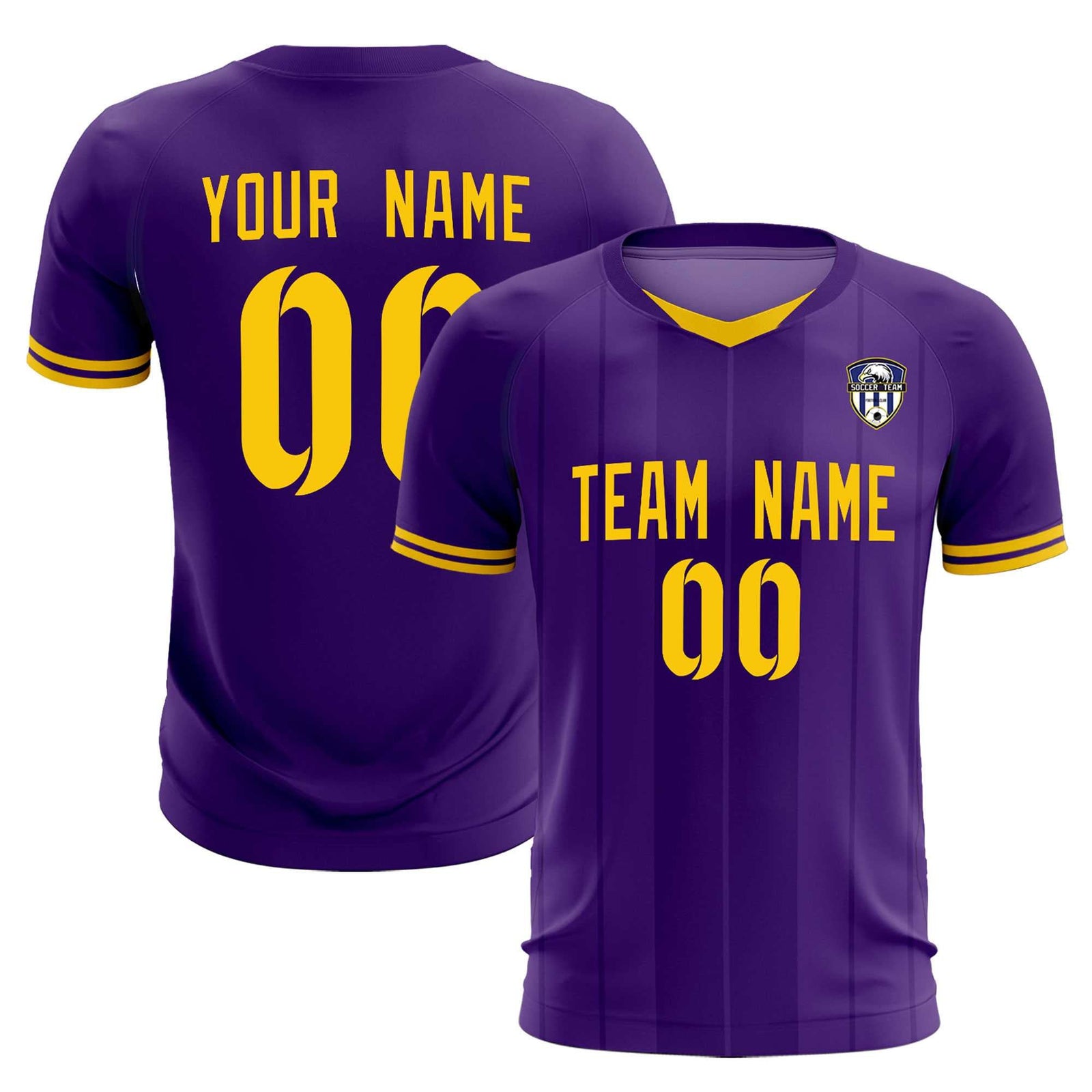 Custom Purple Classic Striped Personalized Soccer Tops/Sets Jersey