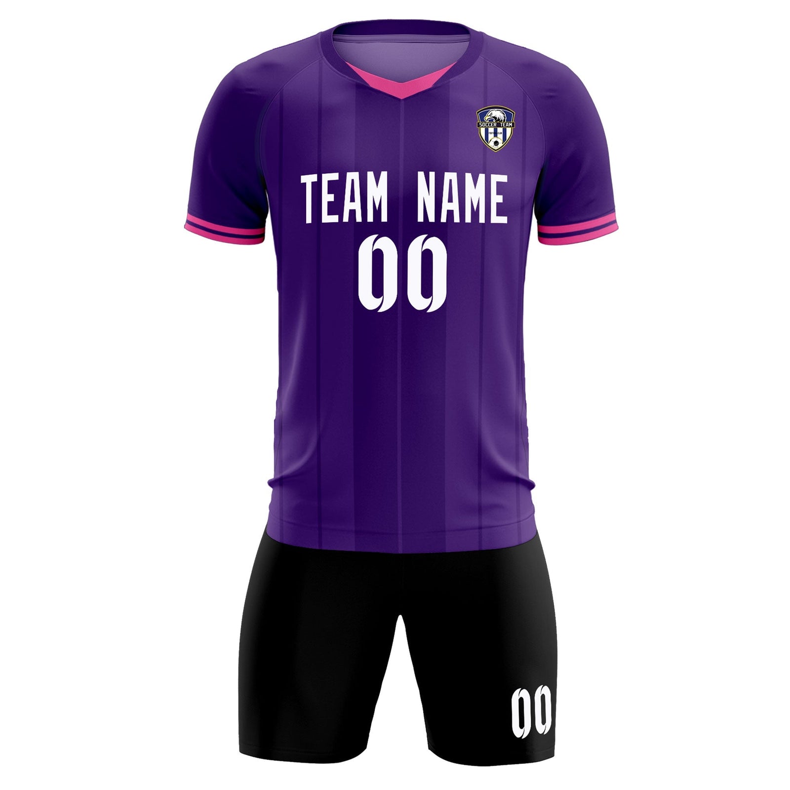 Custom Purple Classic Striped Personalized Soccer Tops/Sets Jersey