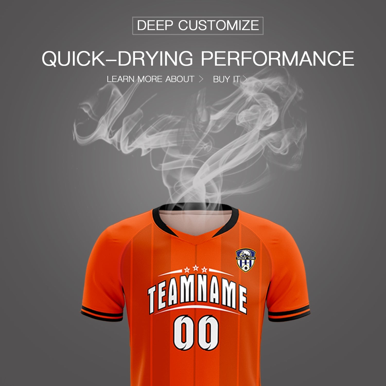 Custom Orange Classic Striped Personalized Soccer Tops/Sets Jersey