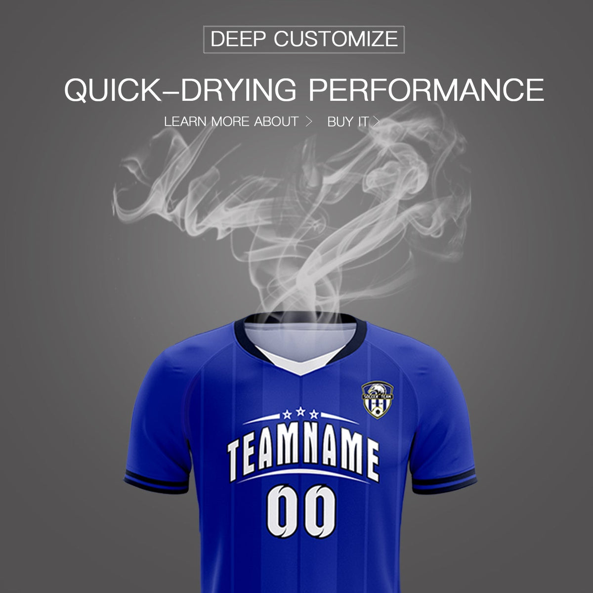 Custom Royal Classic Striped Personalized Soccer Tops/Sets Jersey