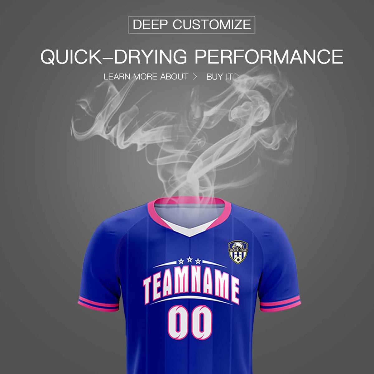 Custom Royal Classic Striped Personalized Soccer Tops/Sets Jersey