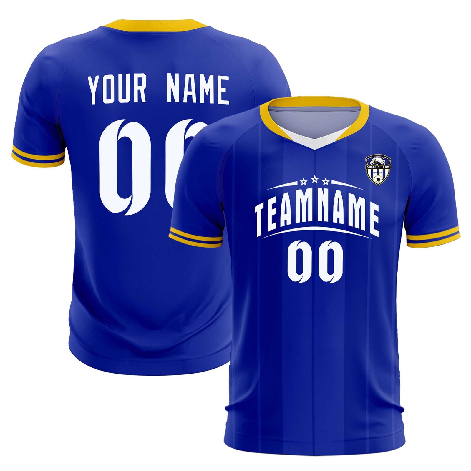 Custom Royal Classic Striped Personalized Soccer Tops/Sets Jersey