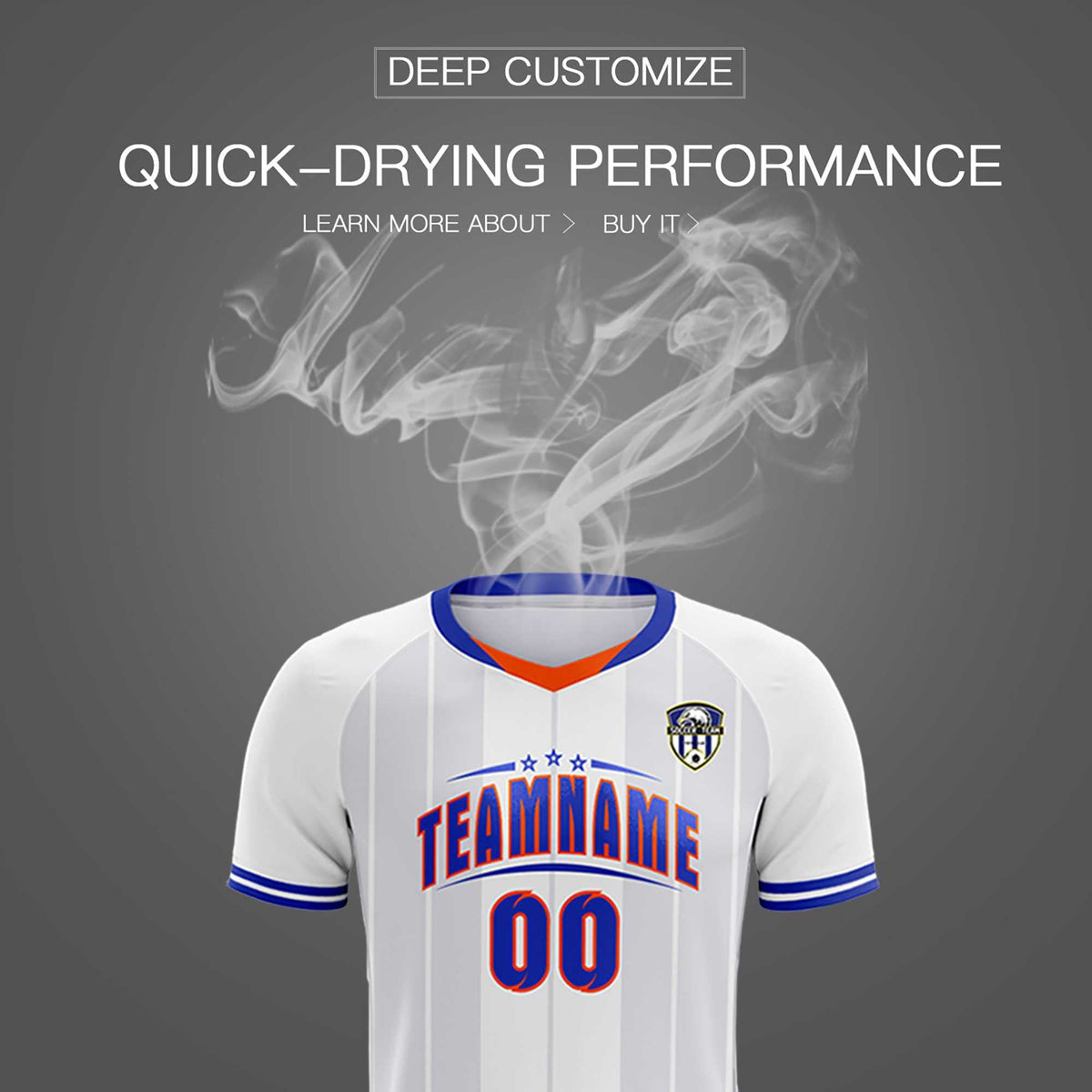 Custom White Classic Striped Personalized Soccer Tops/Sets Jersey