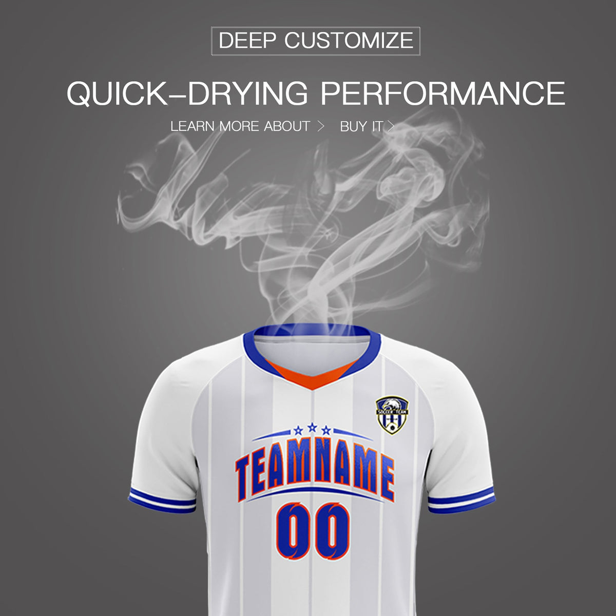 Custom White Classic Striped Personalized Soccer Tops/Sets Jersey