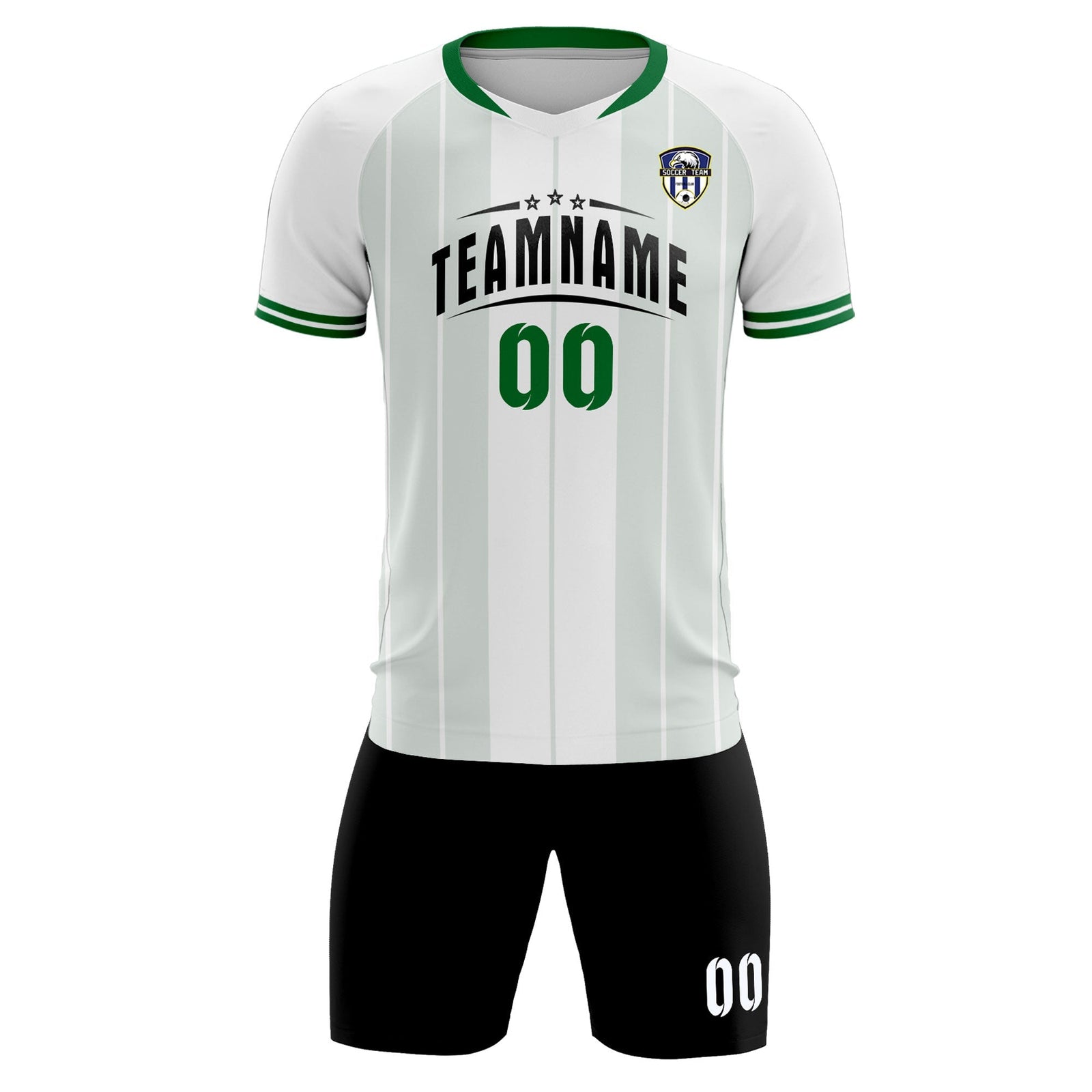 Custom White Classic Striped Personalized Soccer Tops/Sets Jersey